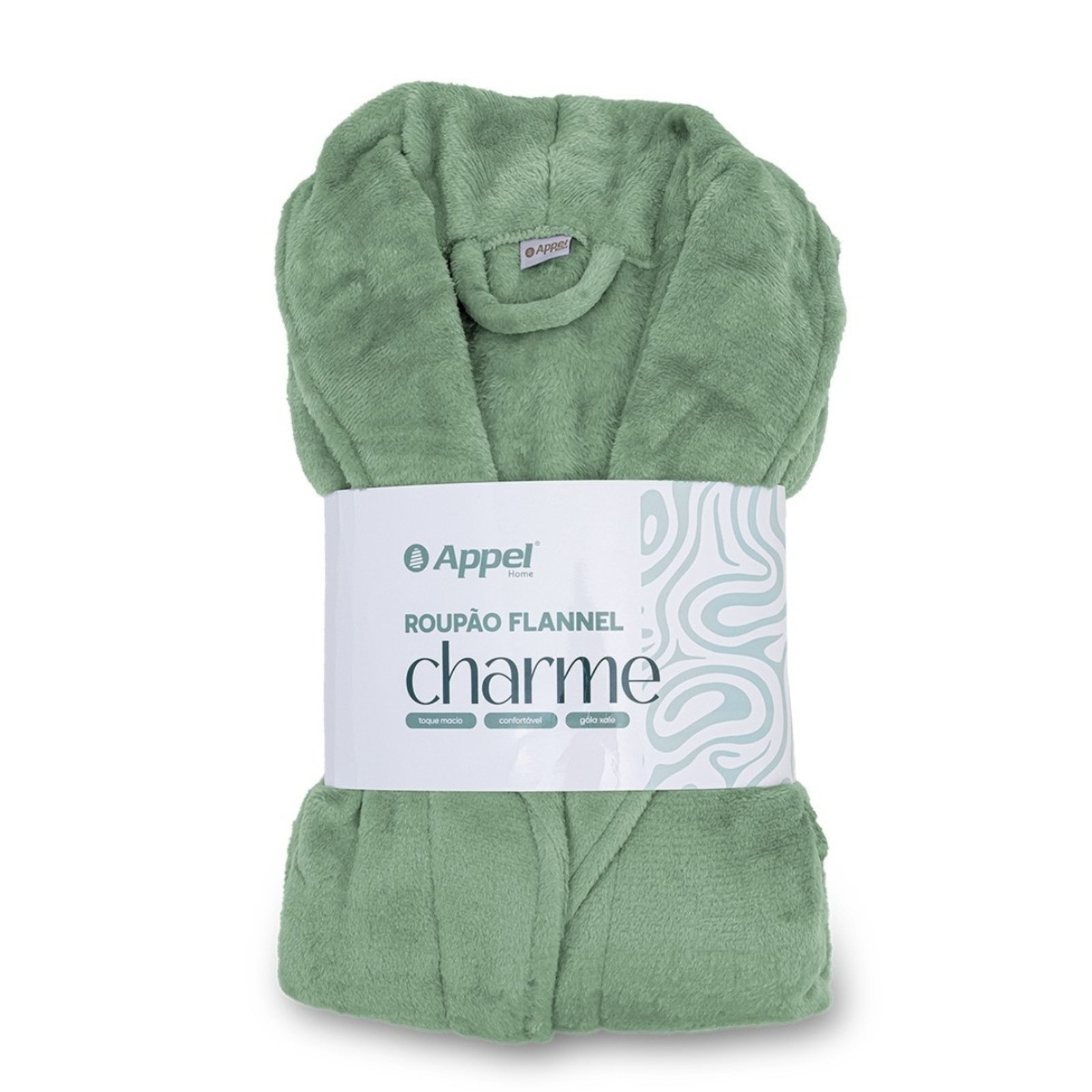 Roupao Adulto Appel Microfibra Flannel Verde Ervas