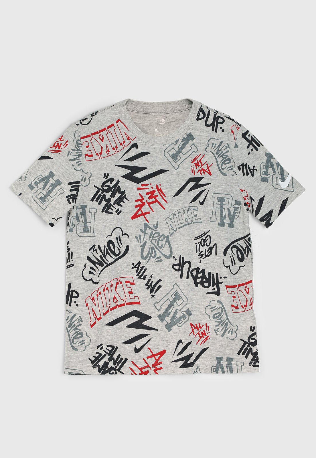 Vista 2 Infantil - Camiseta Nike Manga Curta Estampa Gráfica Claro cinza Nike cinza