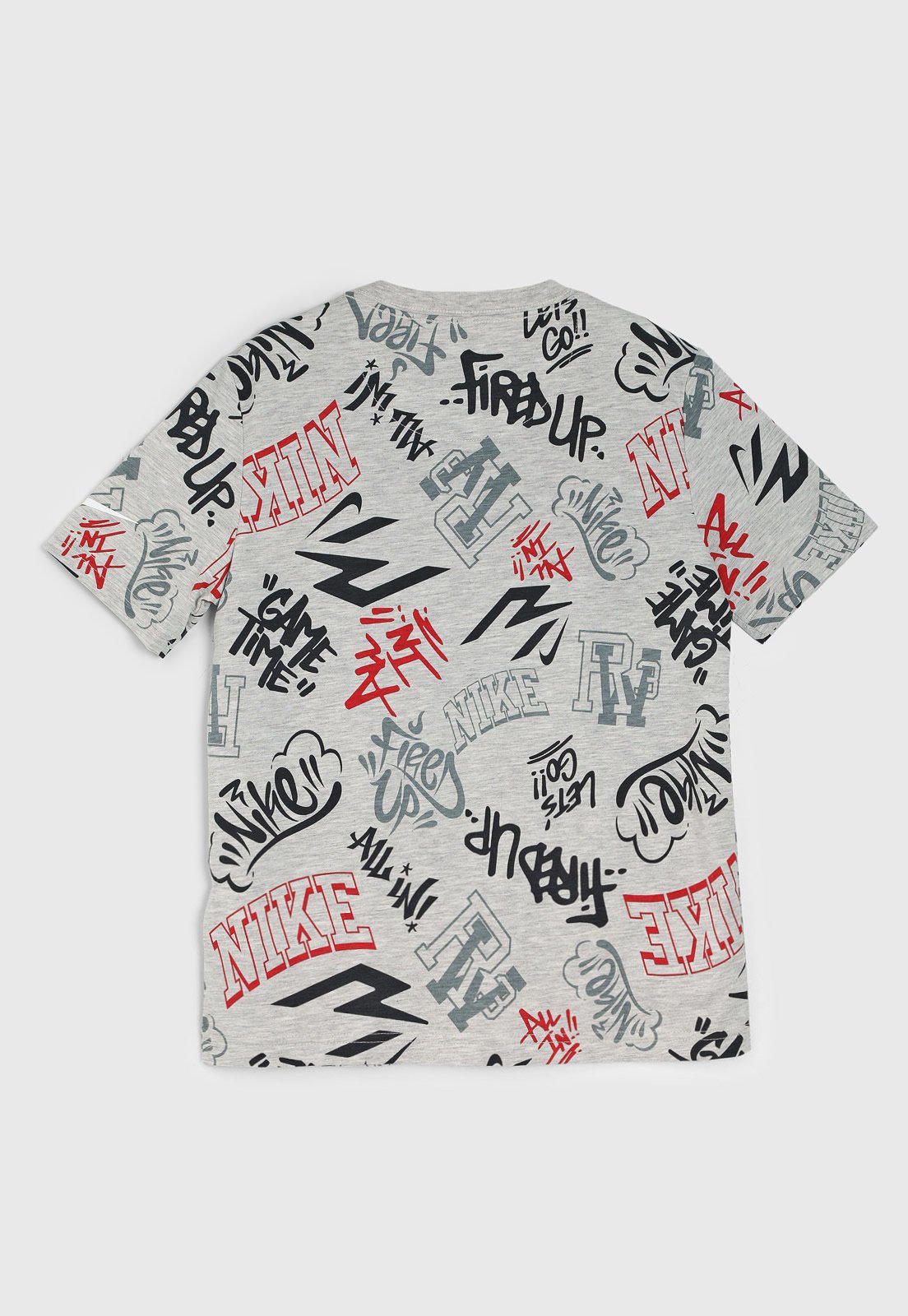 Vista 3 Infantil - Camiseta Nike Manga Curta Estampa Gráfica Claro cinza Nike cinza