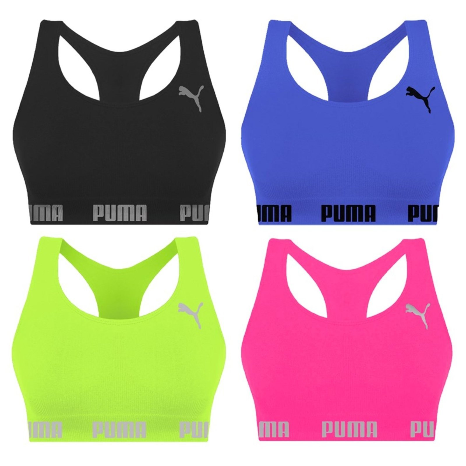 Kit 4 Tops Puma Nadador Sem Costura Feminino