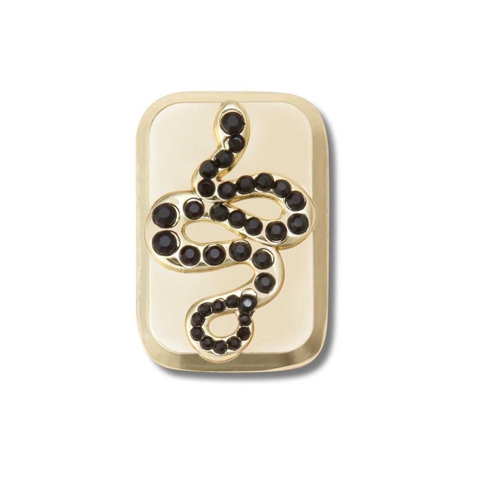 Infantil - Jibbitz™ Emblema de Cobra Dourada UNICO Branco