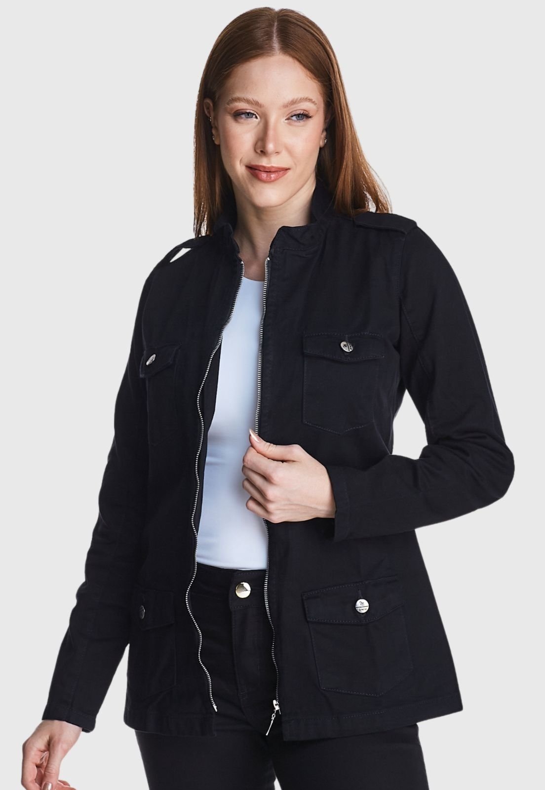 Jaqueta Sarja HNO Jeans Casaquinho Preto