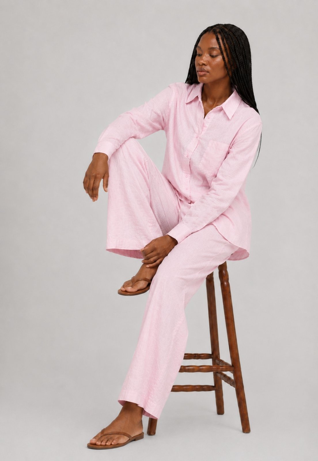 Conjunto Feminino Camisa e Calça Pantalona Salvatore Rosa