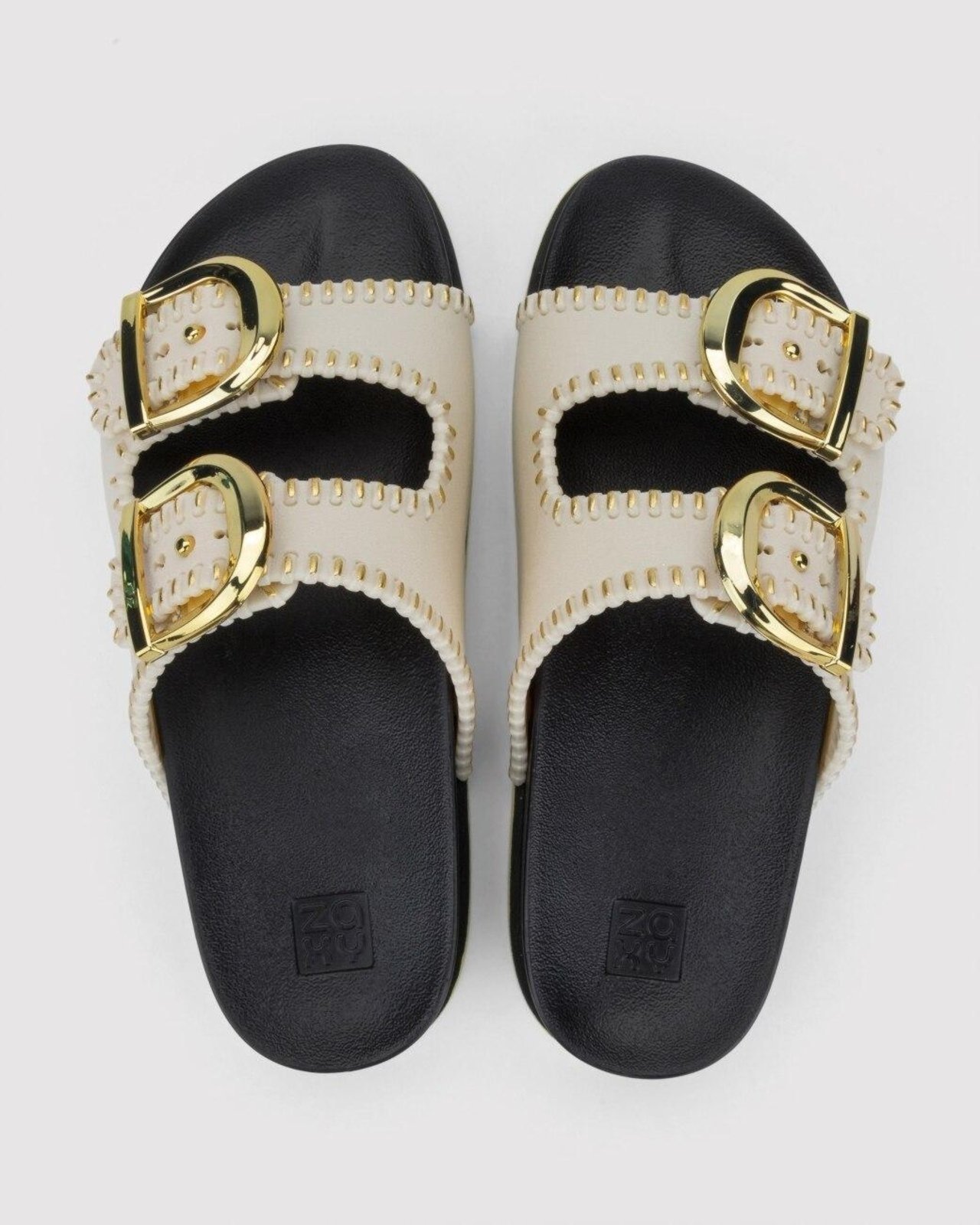 Chinelo Slide Feminino Zaxy Fire Off-white