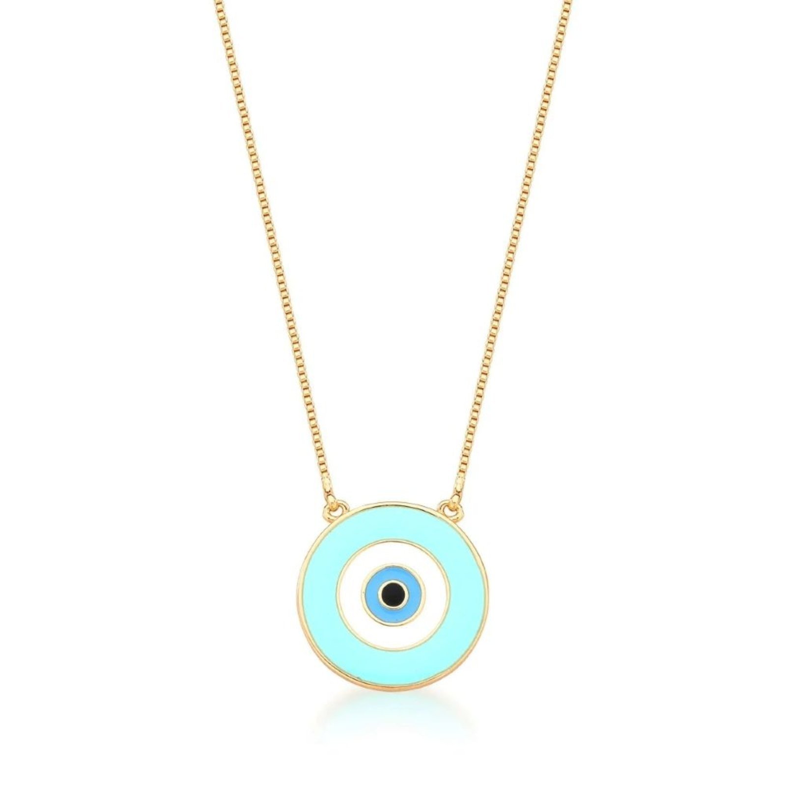 Infantil – Colar Olho Grego Turquesa Semijoia Banhado a Ouro 18K Ania Store