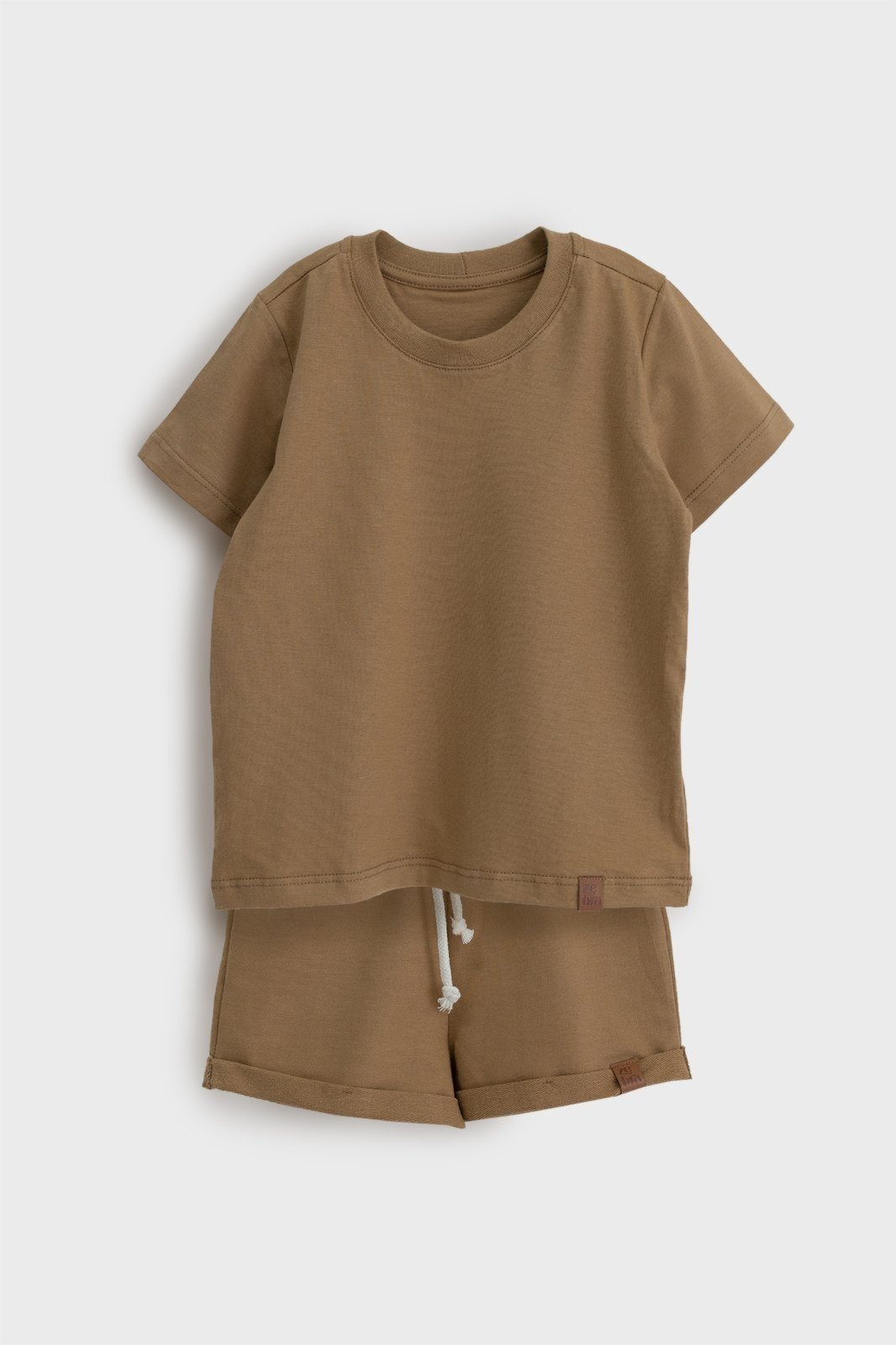 Infantil - Conjunto Unissex Com Camiseta e Short Caramelo Zebra&Friends