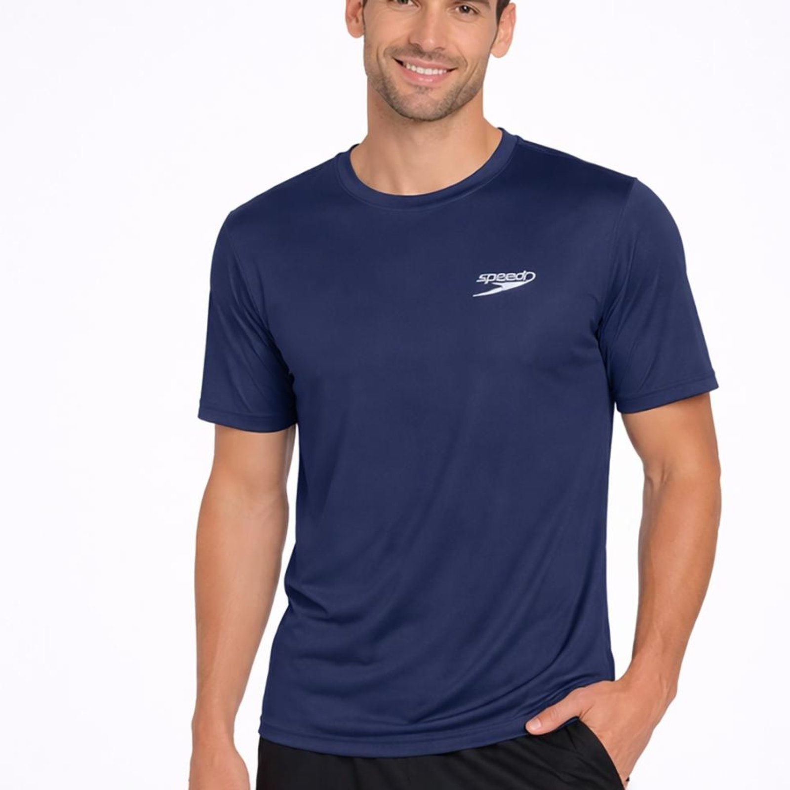 Camiseta Speedo FastDry Masculina Marinho Azul Marinho