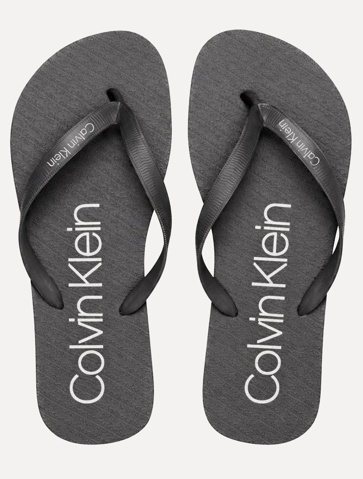Chinelo Calvin Klein Swimwear Silk Basic Logo Cinza Claro