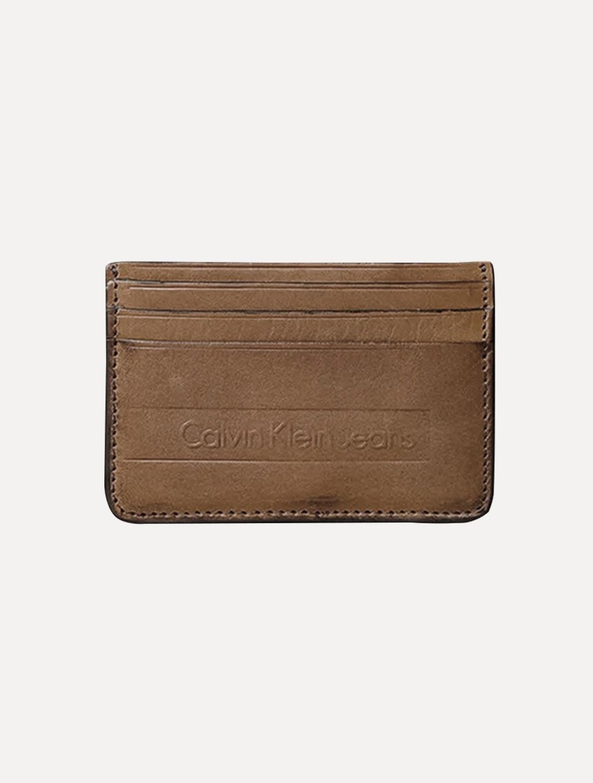 Carteira Calvin Klein Jeans Porta Cartão CKJ Basic Havana Marrom