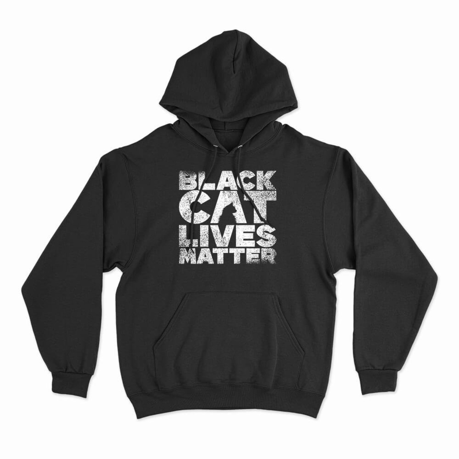 Moletom Com Capuz Black Cat Lives Matter - Preto - Casual - Studio Geek