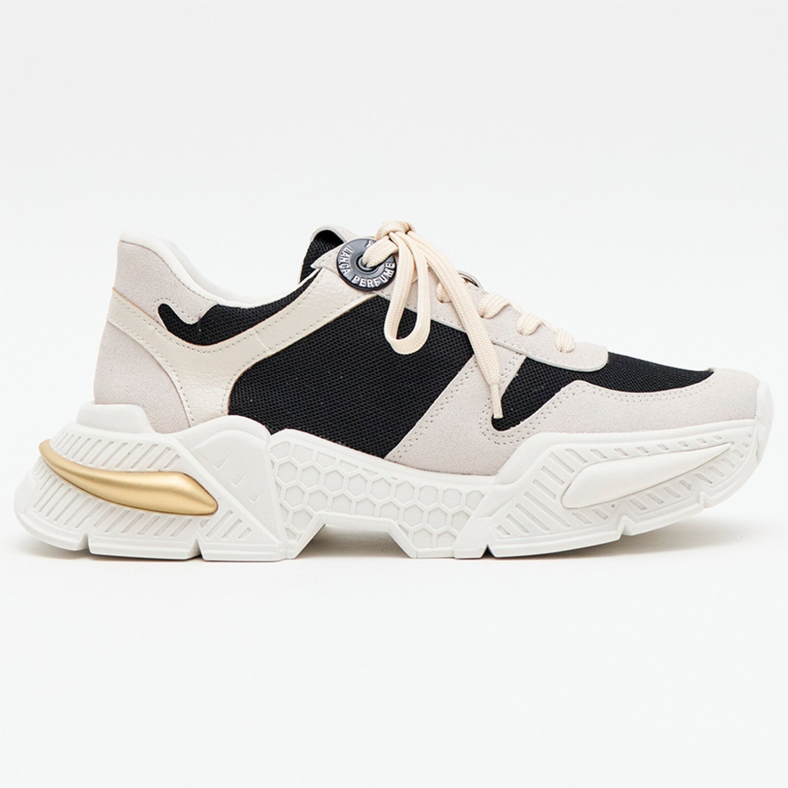 Vista 2 Tênis Easy Lança Perfume Chunky Cuts Ou26 Off White Feminino amarelo white amarelo white