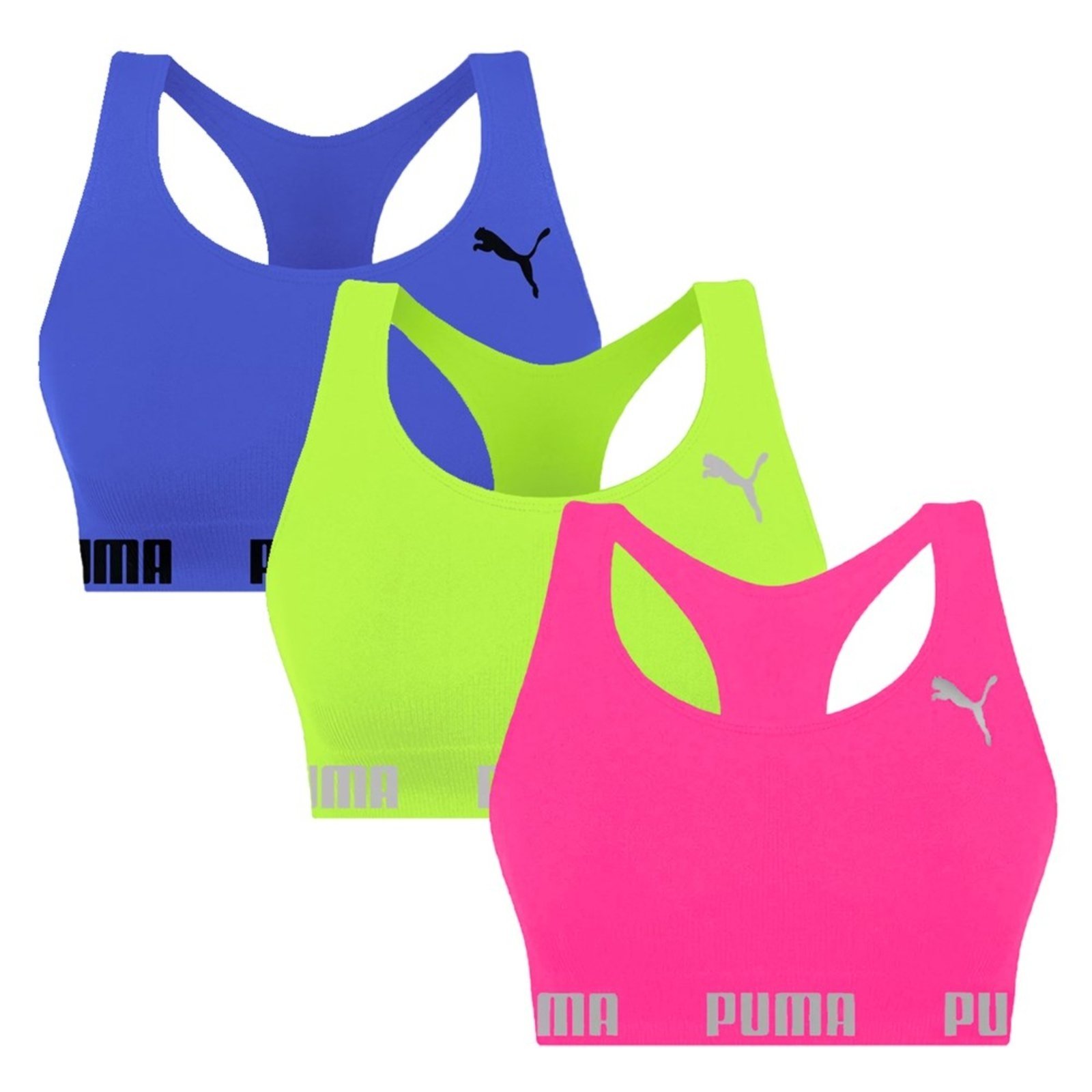 Kit 3 Tops Puma Nadador Sem Costura Feminino