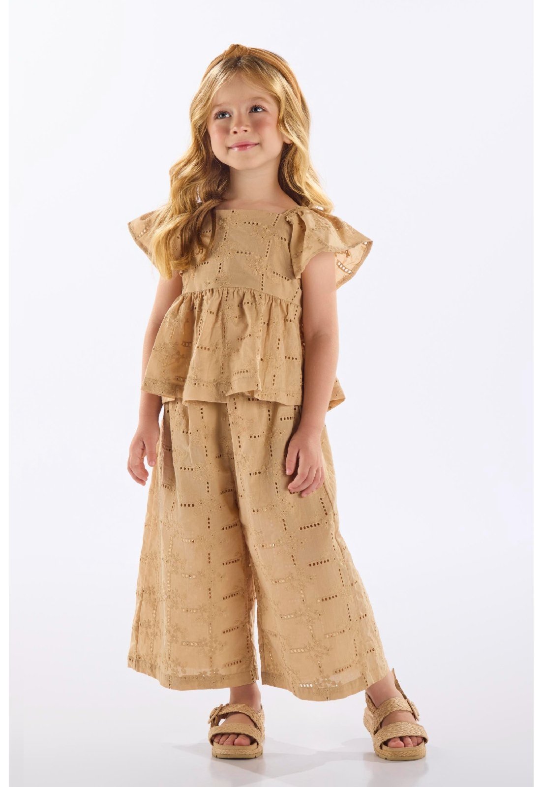 Infantil – Conjunto Blusa e Calça Up Baby Bege