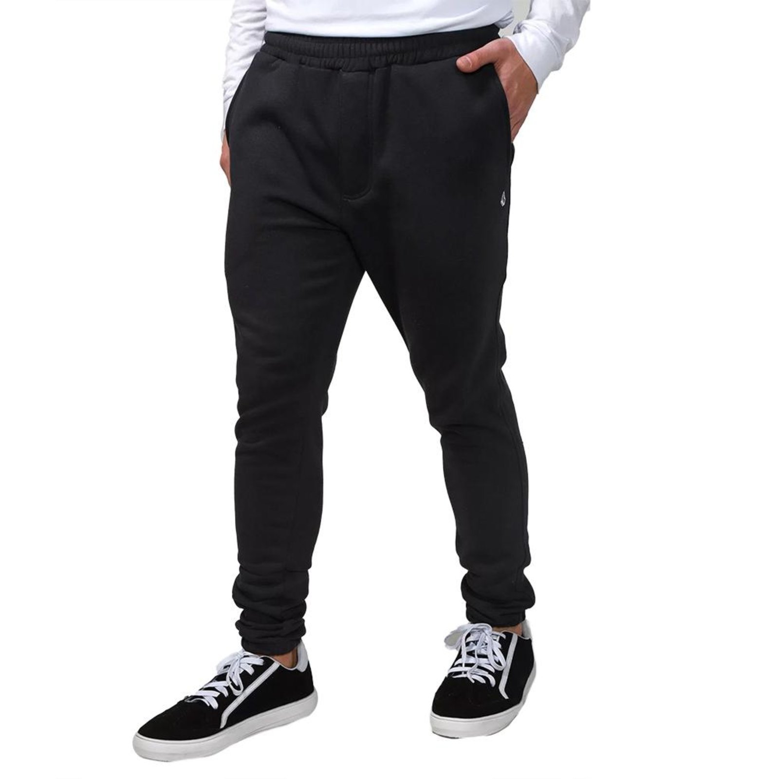 Calça Volcom Moletom Single Stone WT24 Masculina Preto