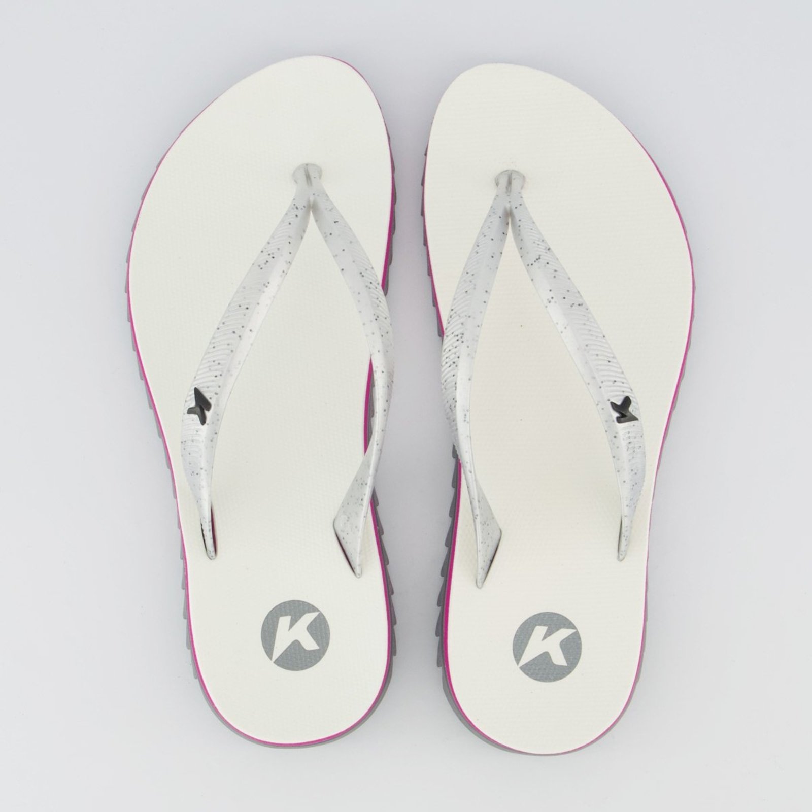Chinelo Kenner Ibiza Feminino Branco e Cinza