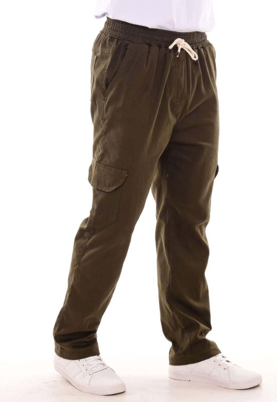 Calça Jogger Niha Jeans com Bolso Cargo Sem Punho Verde