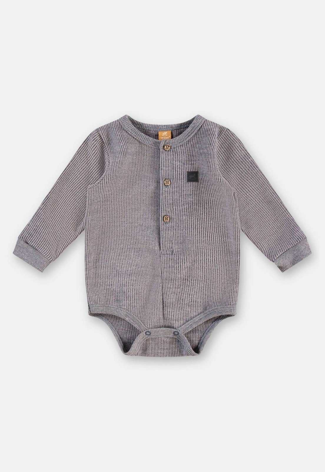 Infantil – Body para Menino em Malha Aveludada de Tricô Up Baby Azul
