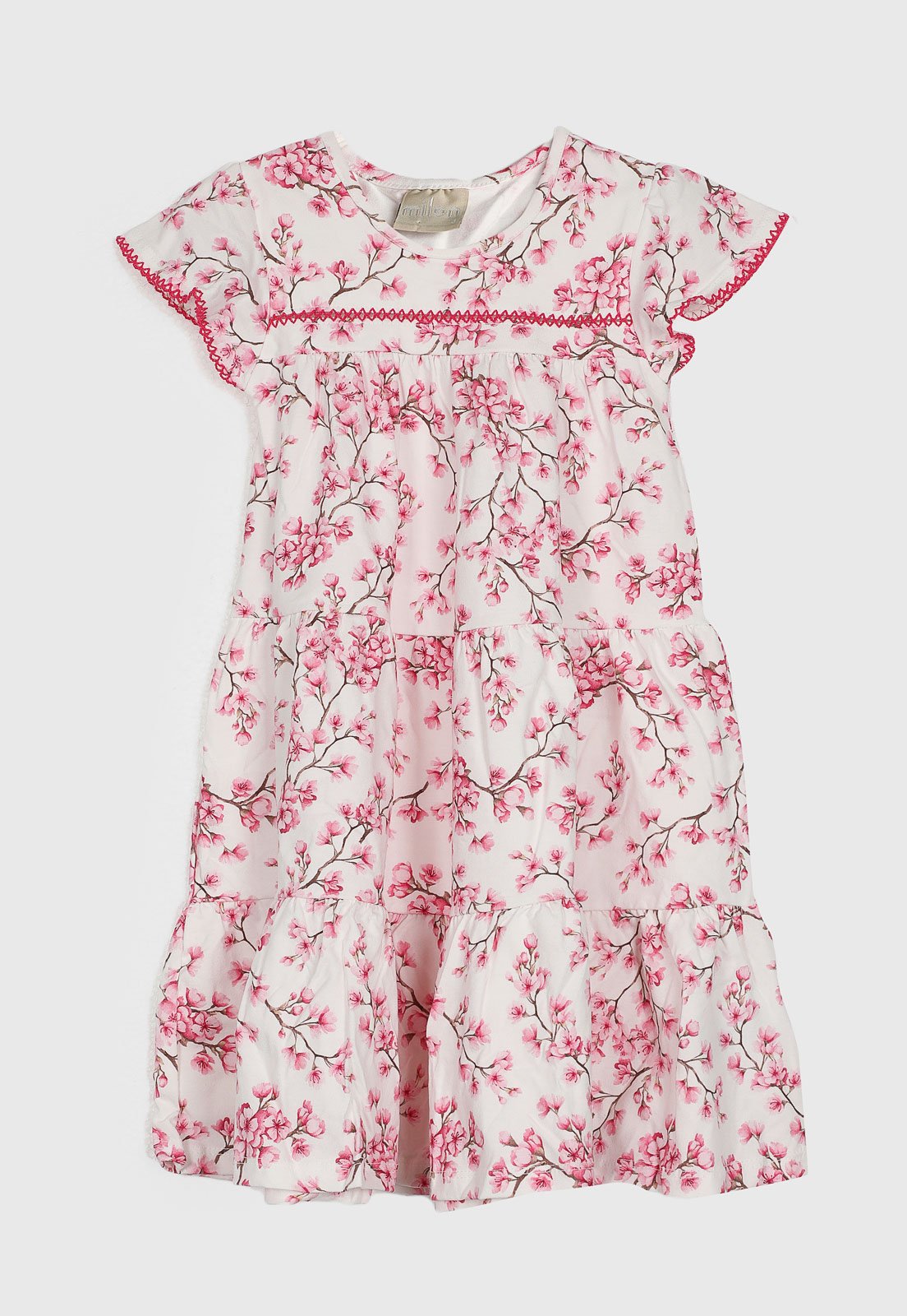 Infantil - Vestido Milon Estampa Floral Rosa Claro