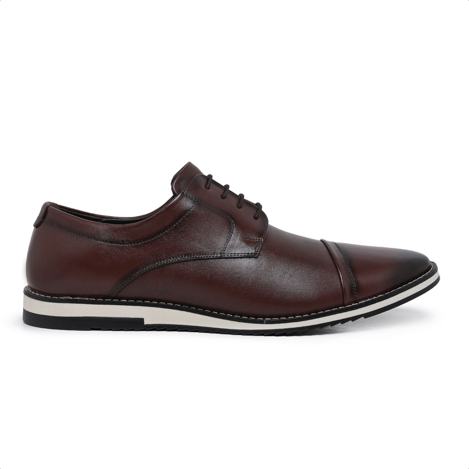 Sapato Casual Derby Megane Masculino Paulo Vieira cor Tabaco