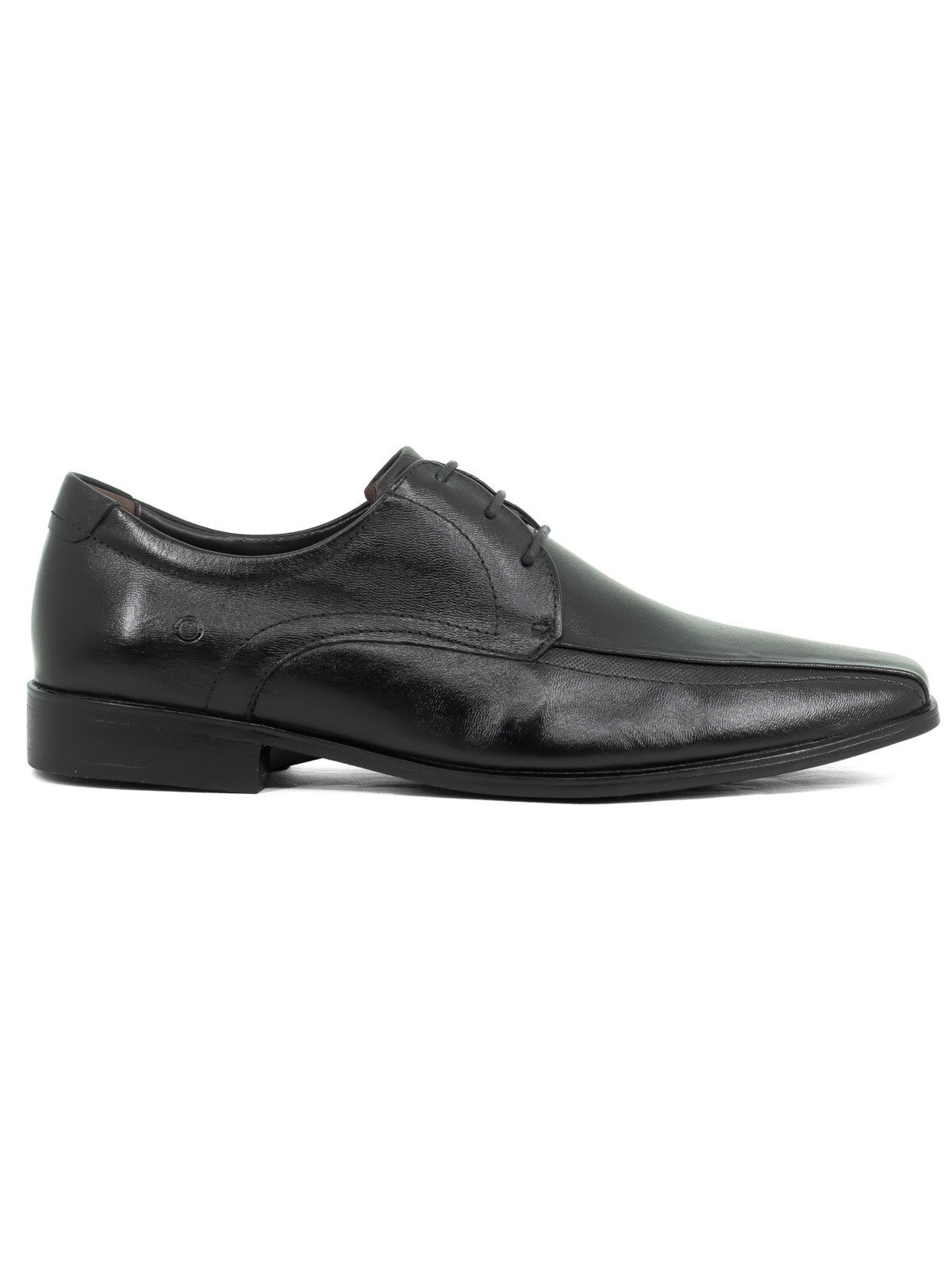 Sapato Social Masculino Democrata Unique Derby Couro Confortável Com Cadarço Preto