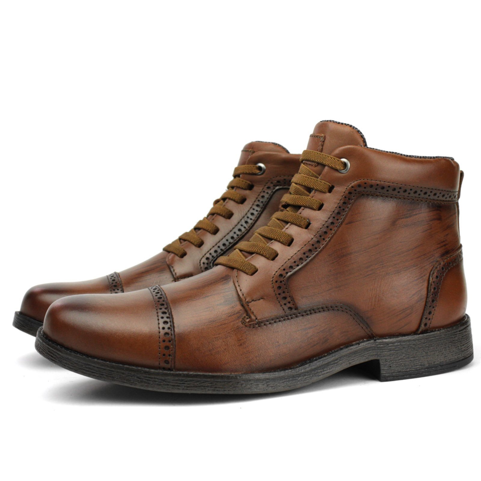 Bota Chukka Social Couro Coturno Casual Masculino Estruturado Cano Curto Clássico Whisky