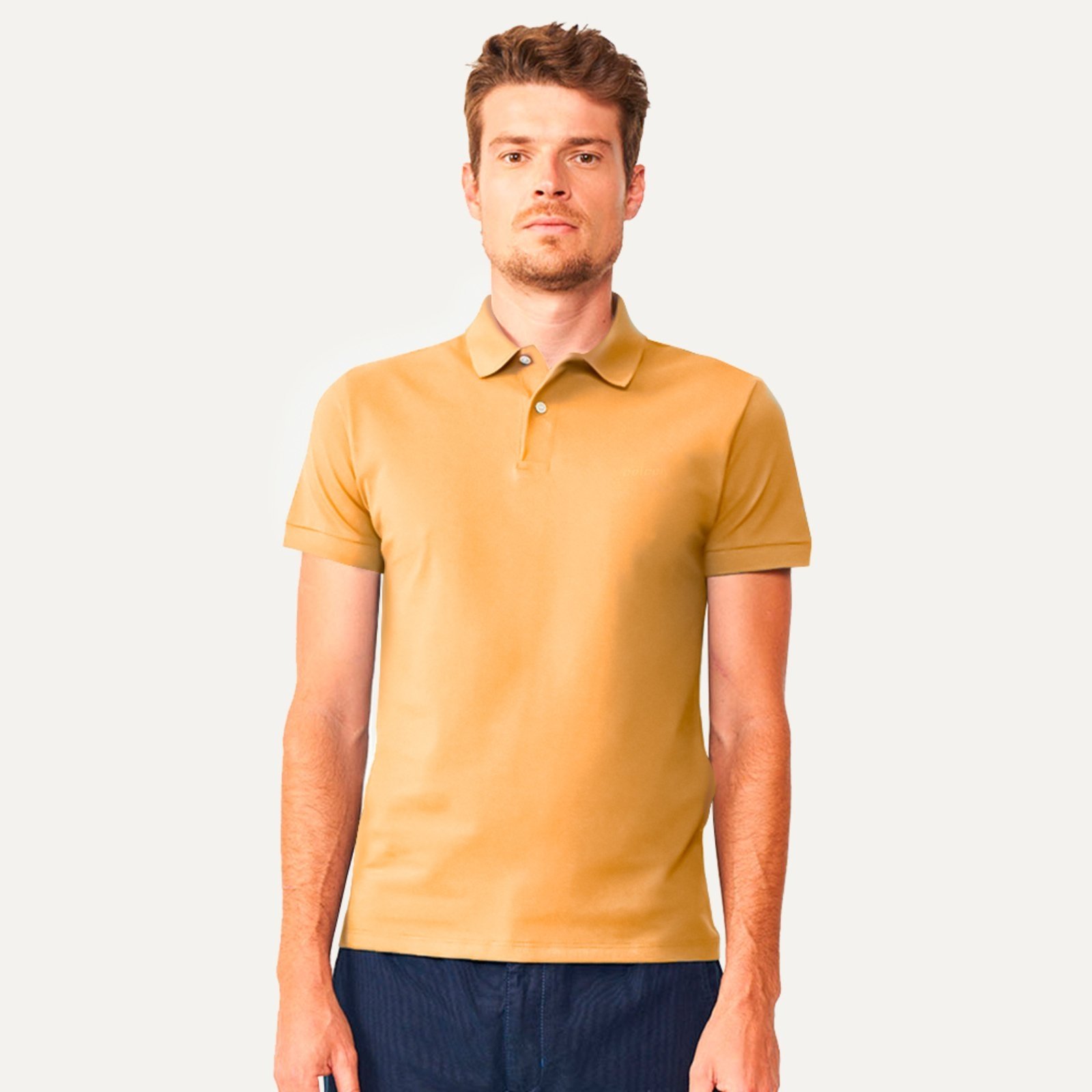 Vista 2 Camisa Polo Colcci Classic Pr26 Tofu Masculino amarelo Colcci amarelo