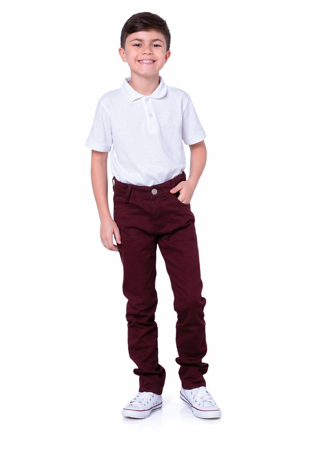 Calça Infanto Masc Sarja Premium Vinho