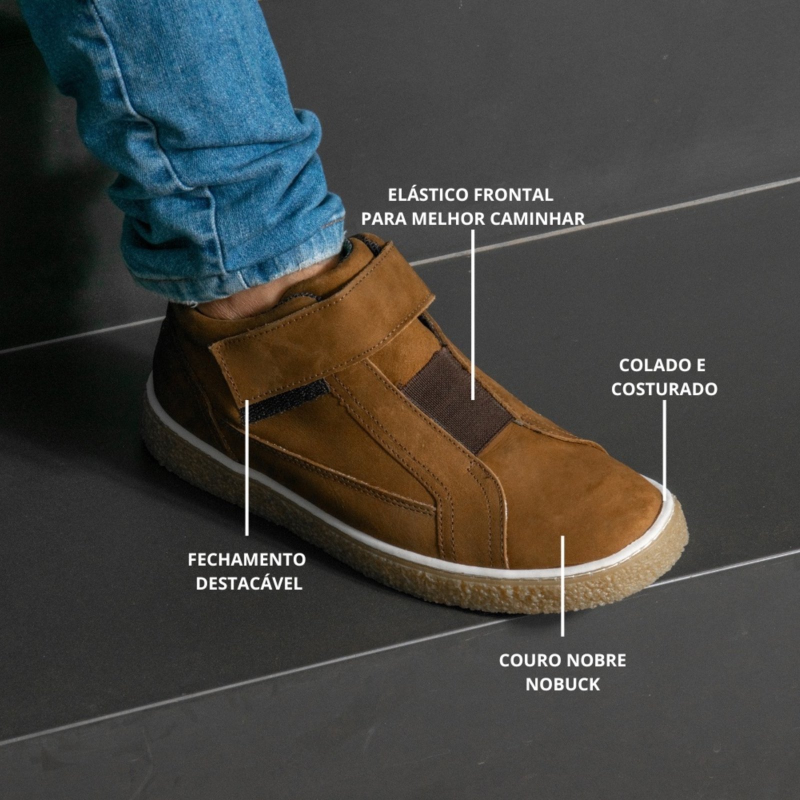 Vista 3 Tênis Masculino Cano Alto Em Couro Legítimo Sola Borracha Conforto Casual Terra super shoes marrom super shoes marrom