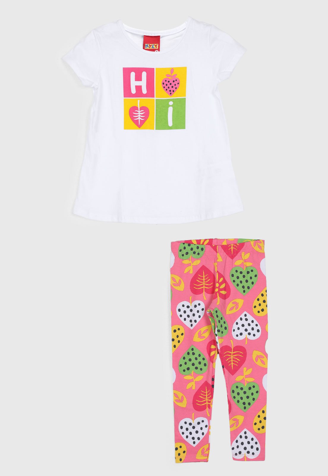 Infantil - Conjunto Kyly Blusa e Legging Colorido BrancoBranco