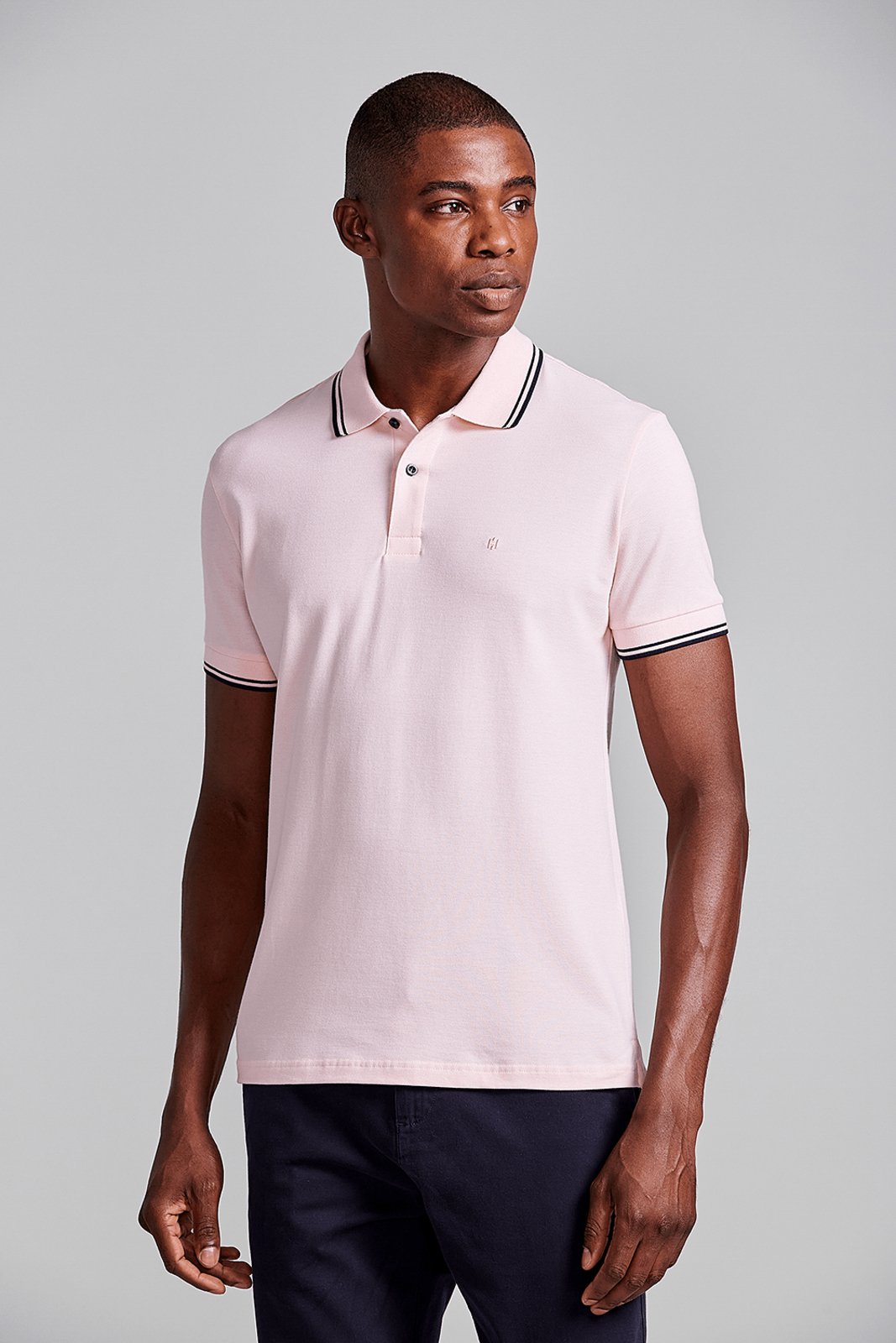 HIGHSTIL Polo Manga Curta Piquet Básica Slim Fit - Rosa