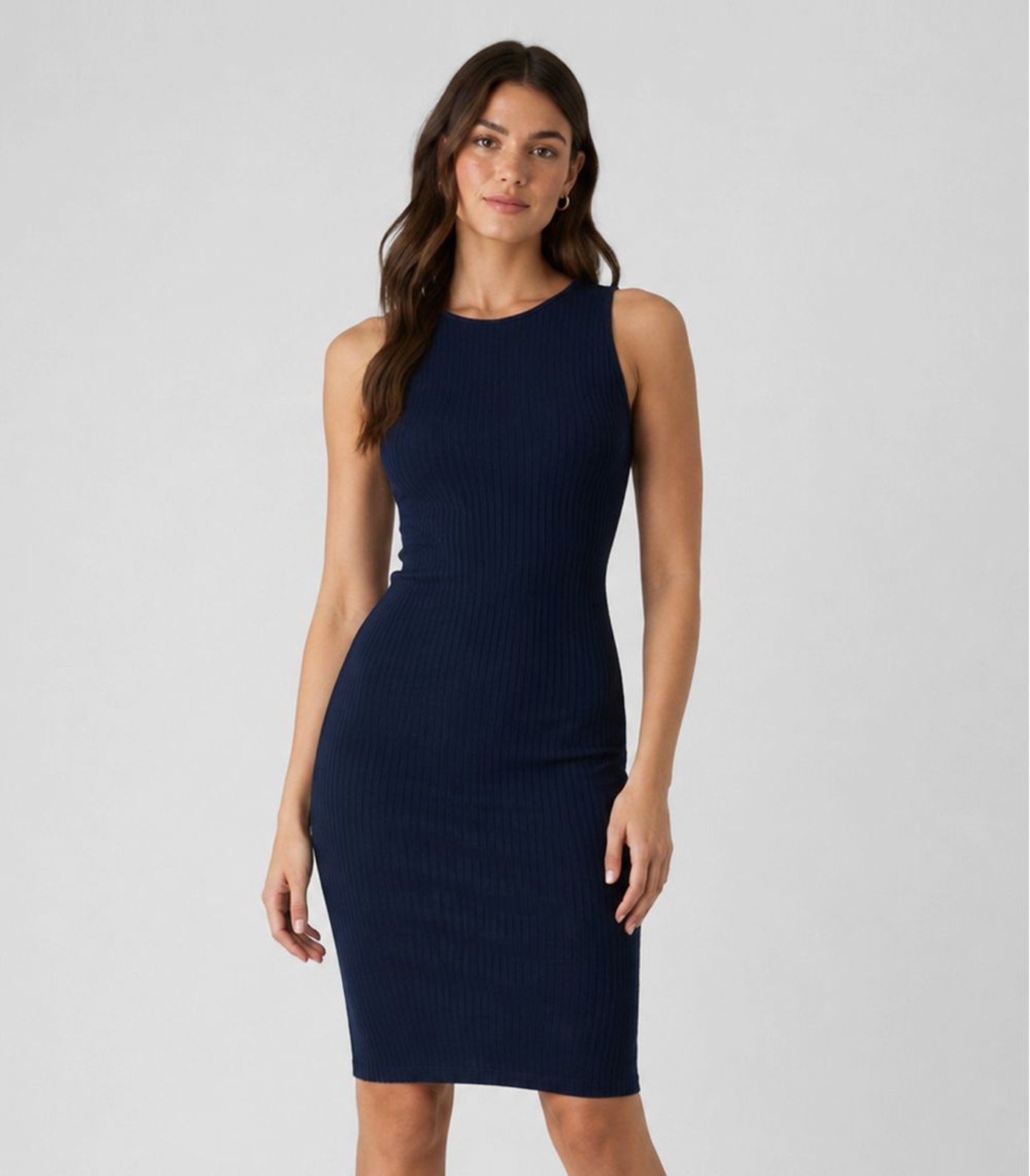 Vestido Curto Ribana Canelada Infinita Cor