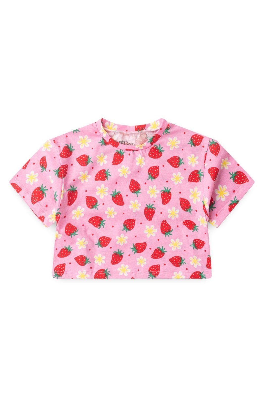 Vista 3 Infantil - Conjunto Bem Vestir Feminino Blusa Box e Shorts Morango rosa BEM VESTIR rosa