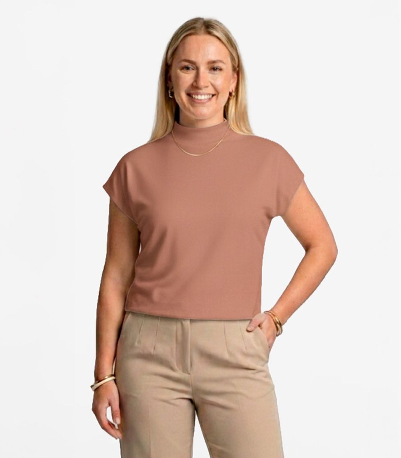 Blusa Feminina Com Gola Chaminé Select Marrom