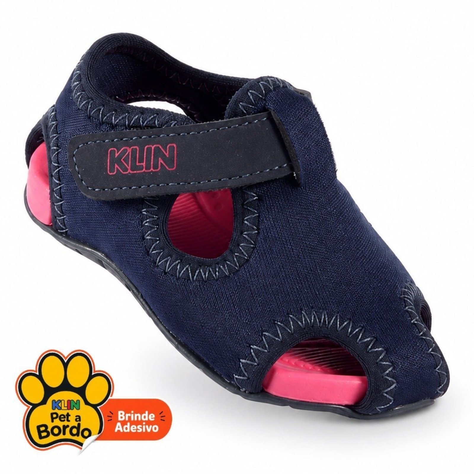Infantil - Sandália Papete Menina Klin Like Azul com Pink