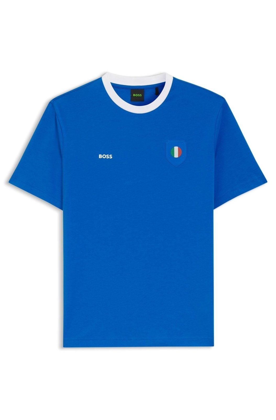 Camiseta De Algodão Stretch Com Bandeira Do País E Logo