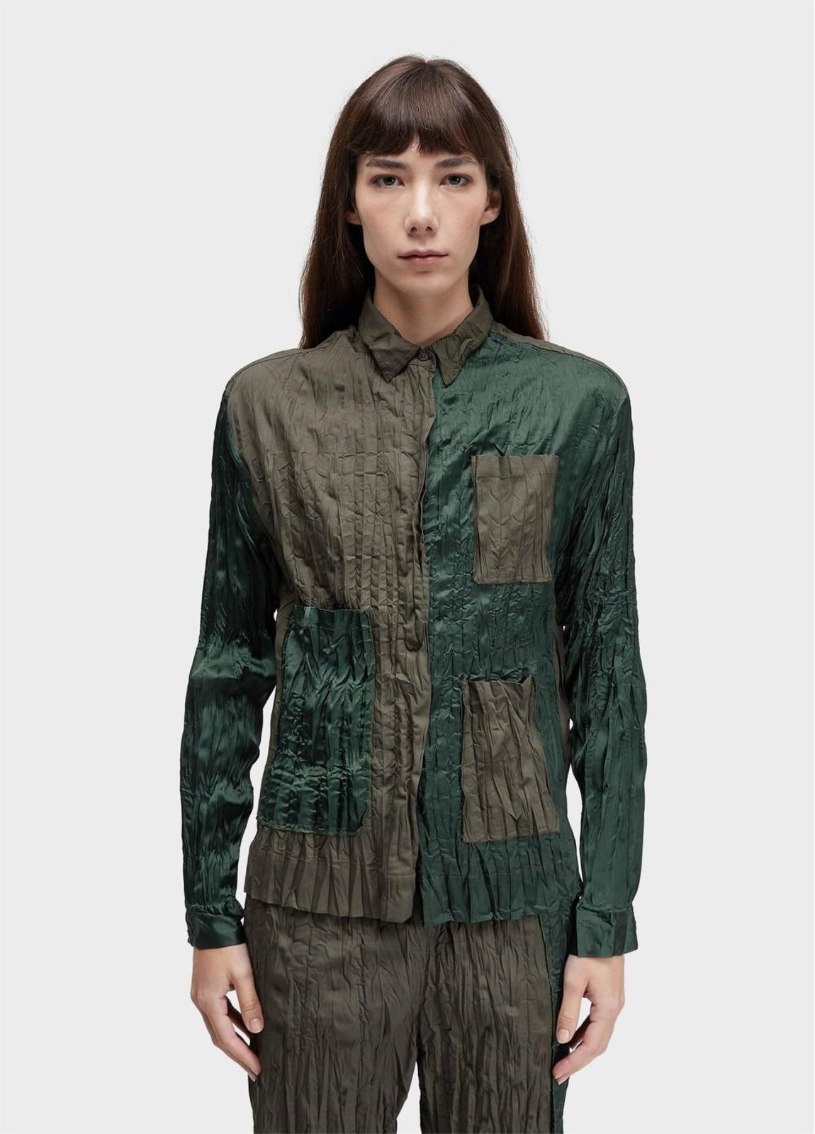 Jaqueta wrinkled satin + tricoline OSKLEN