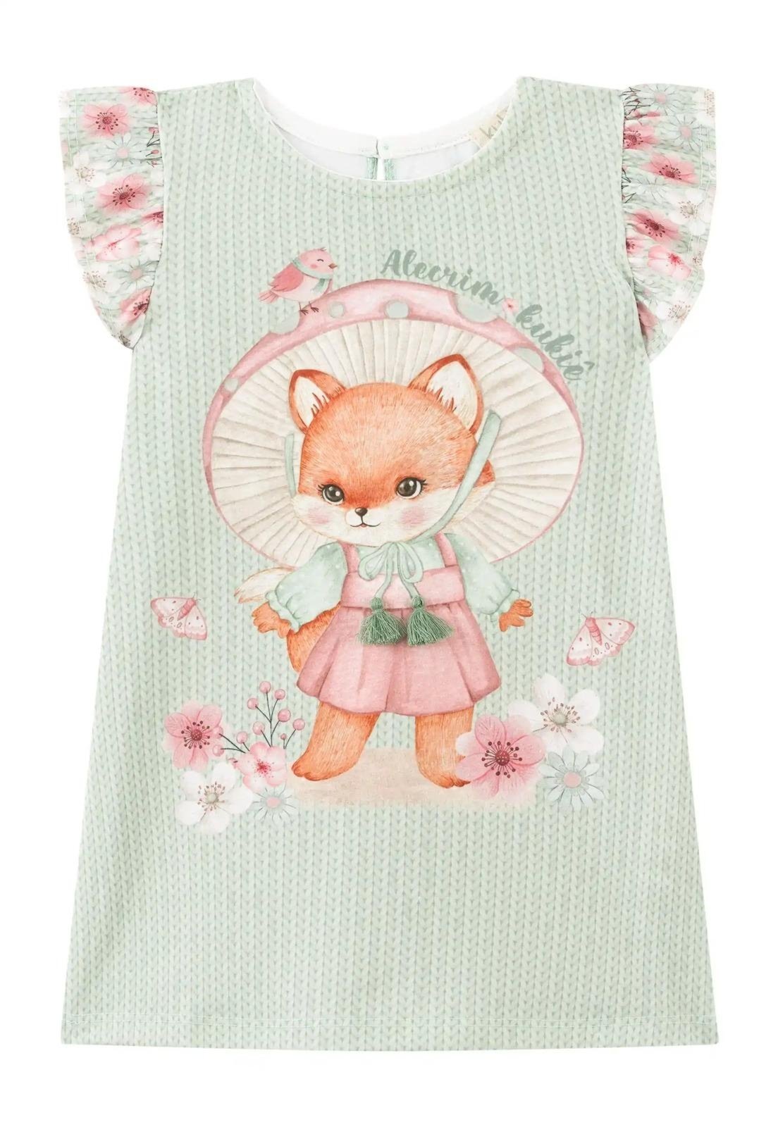 Infantil - Vestido Menina Estampado Raposa Kukiê 1 Unico