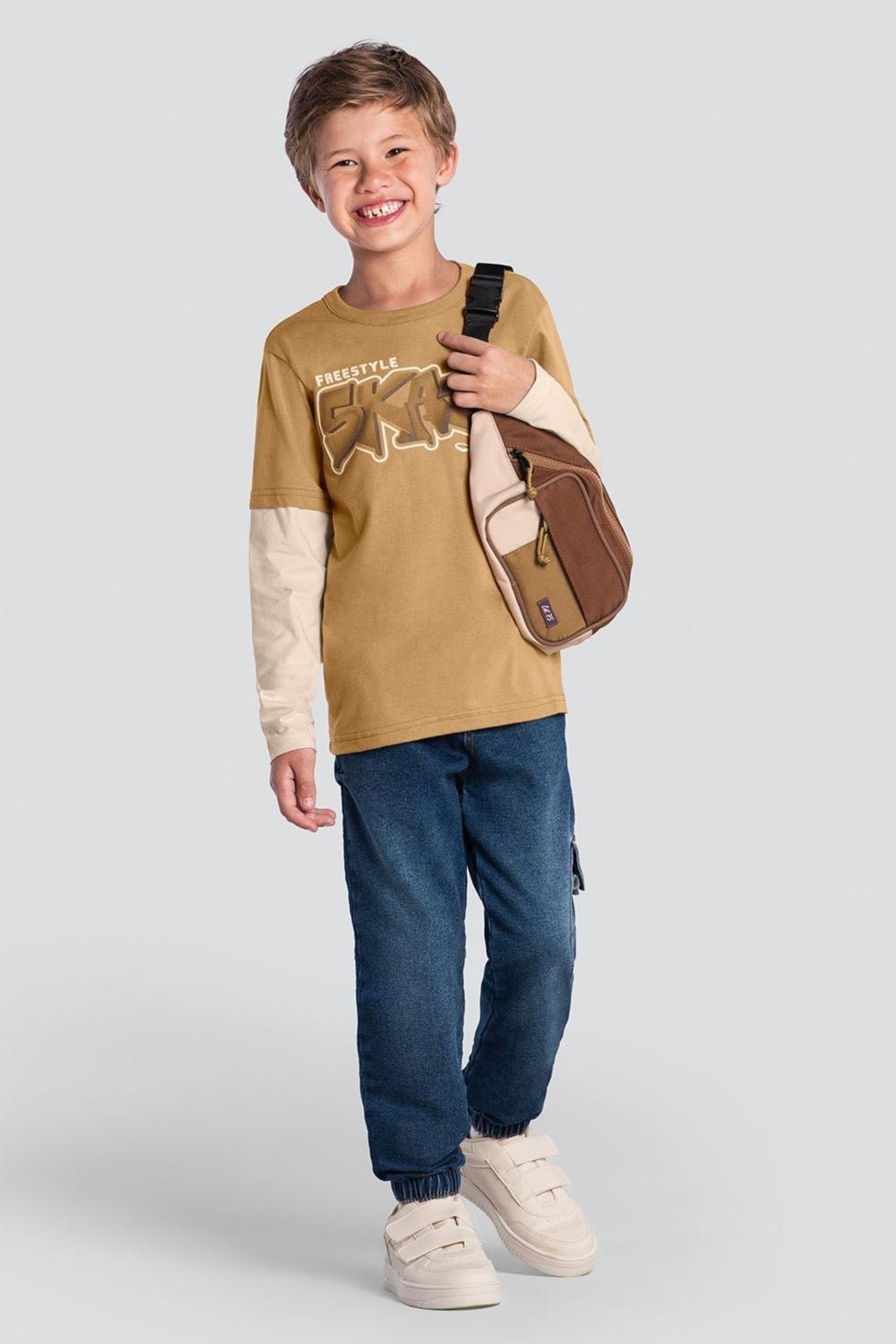 Vista 2 Infantil - Camiseta menino de skate Brandili cinza Brandili cinza