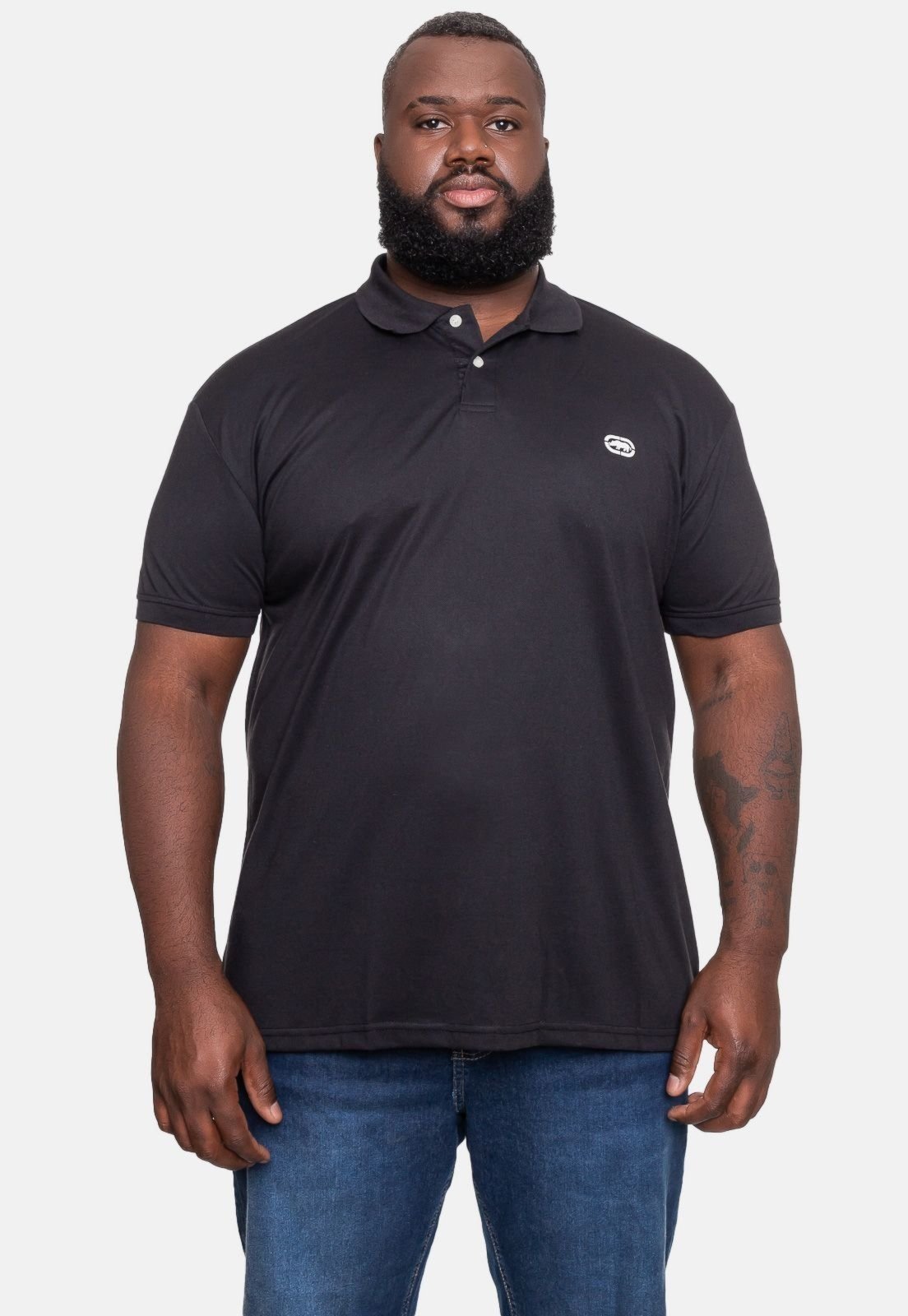 Camisa Polo Ecko Piquet Plus Size Preta