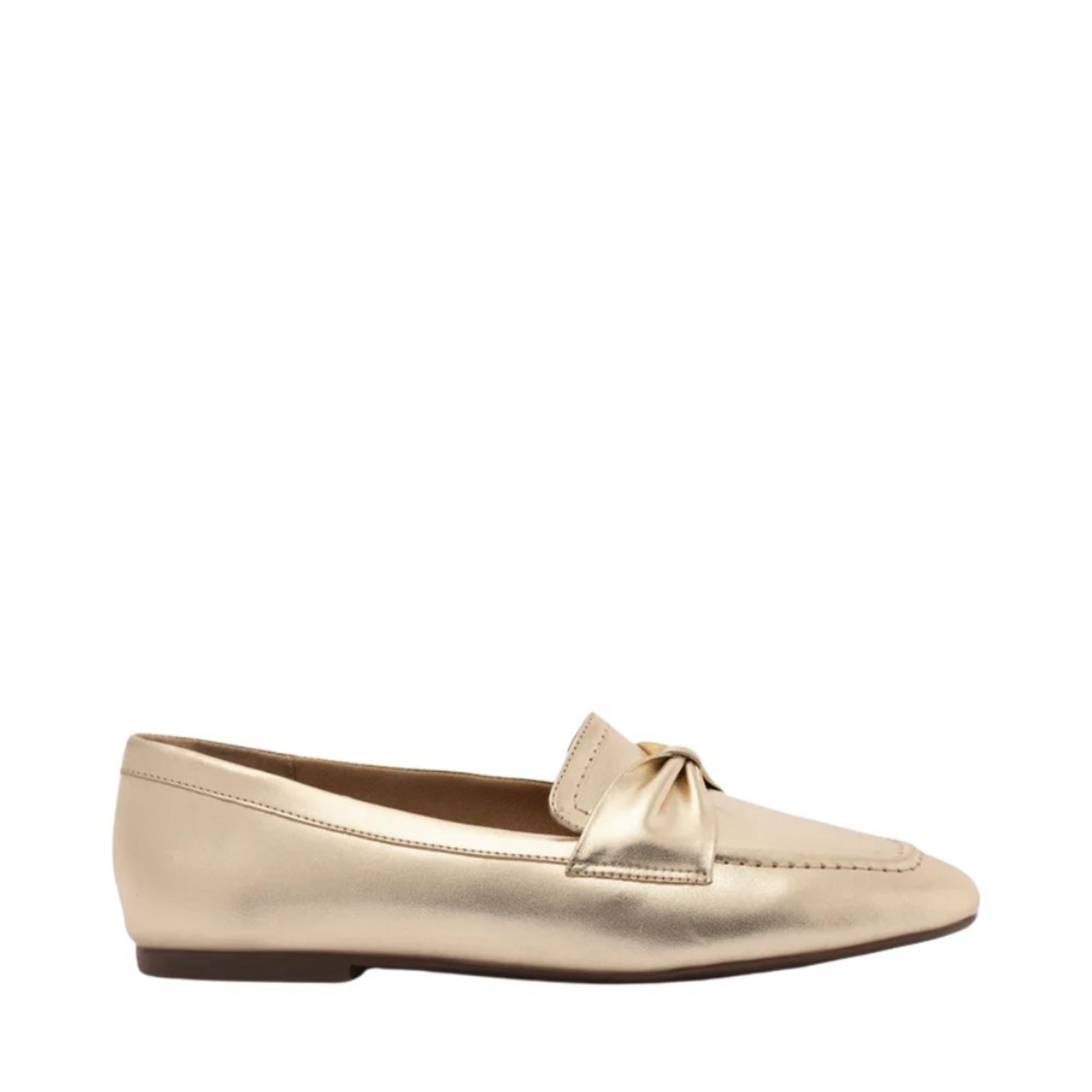 Mocassim Anacapri Laço Bico Quadrado Dourado Anacapri Dourado
