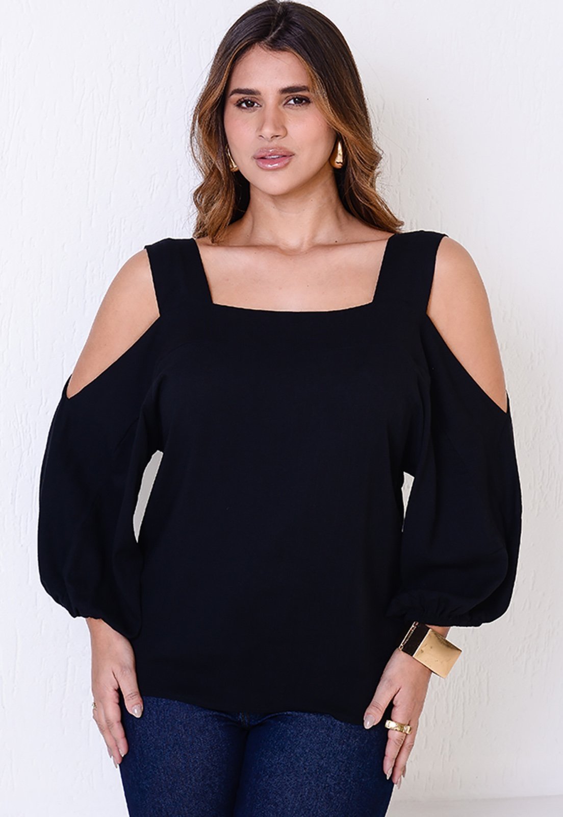 Blusa Ombro Vazado BBonnie Serena Preta