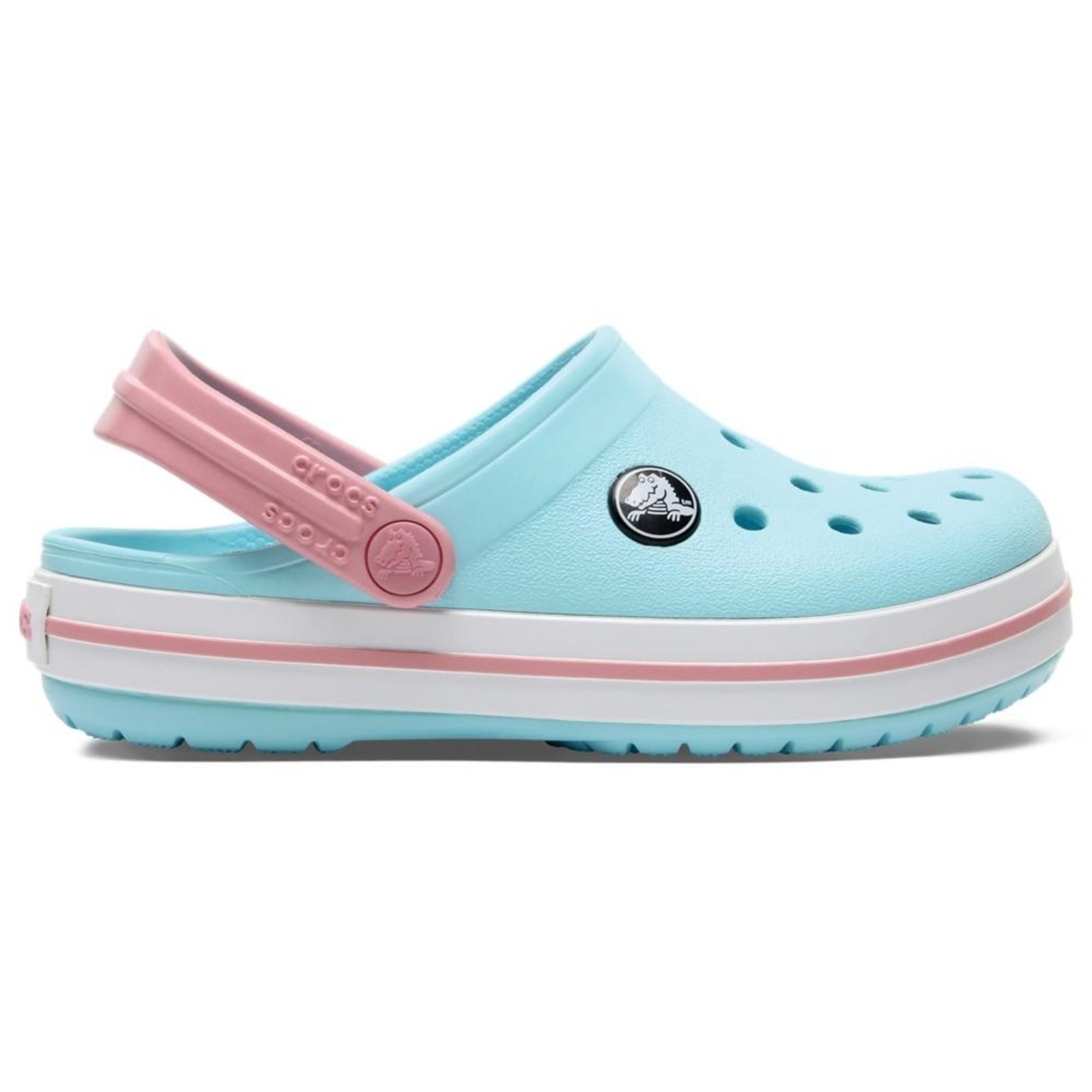 Infantil – Sandália Crocs Crocband Clog Juvenil Ice Blue/White – 29 Azul