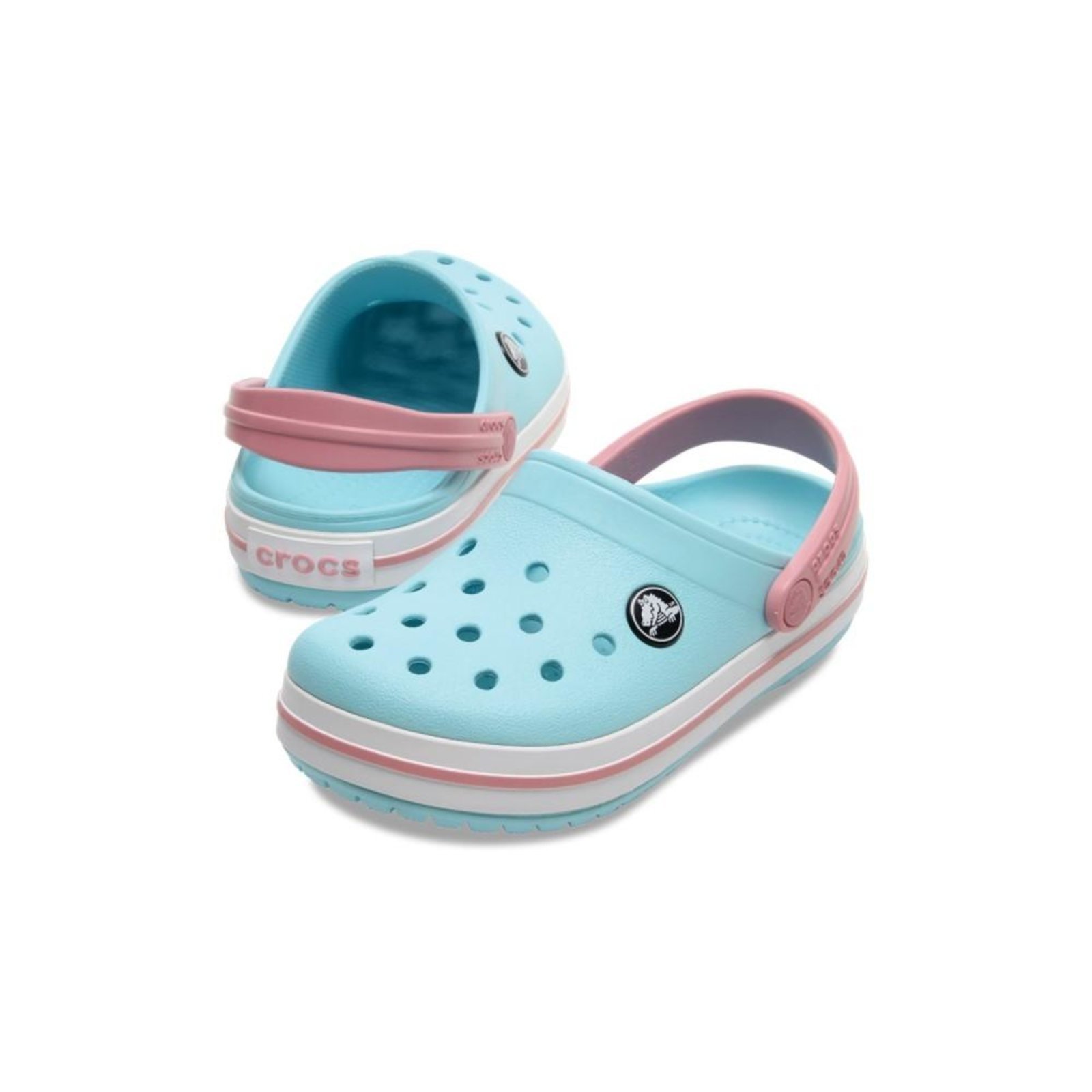 Vista 3 Infantil - Sandália Crocs Crocband Clog Juvenil Ice Blue/White - 29 Azul azul blue Crocs azul blue