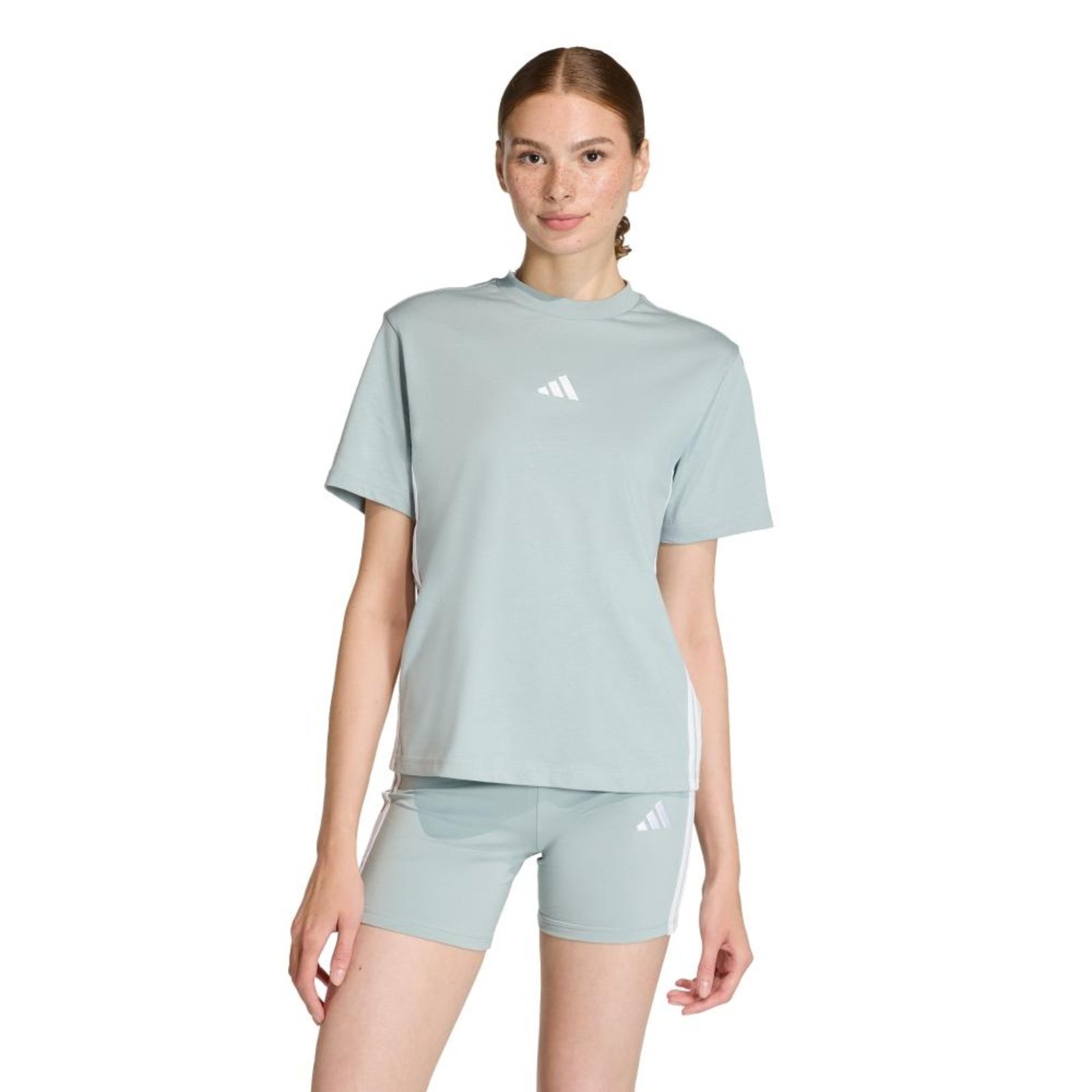 Camiseta Algodão Essentials Três Listras adidas Sportswear Verde