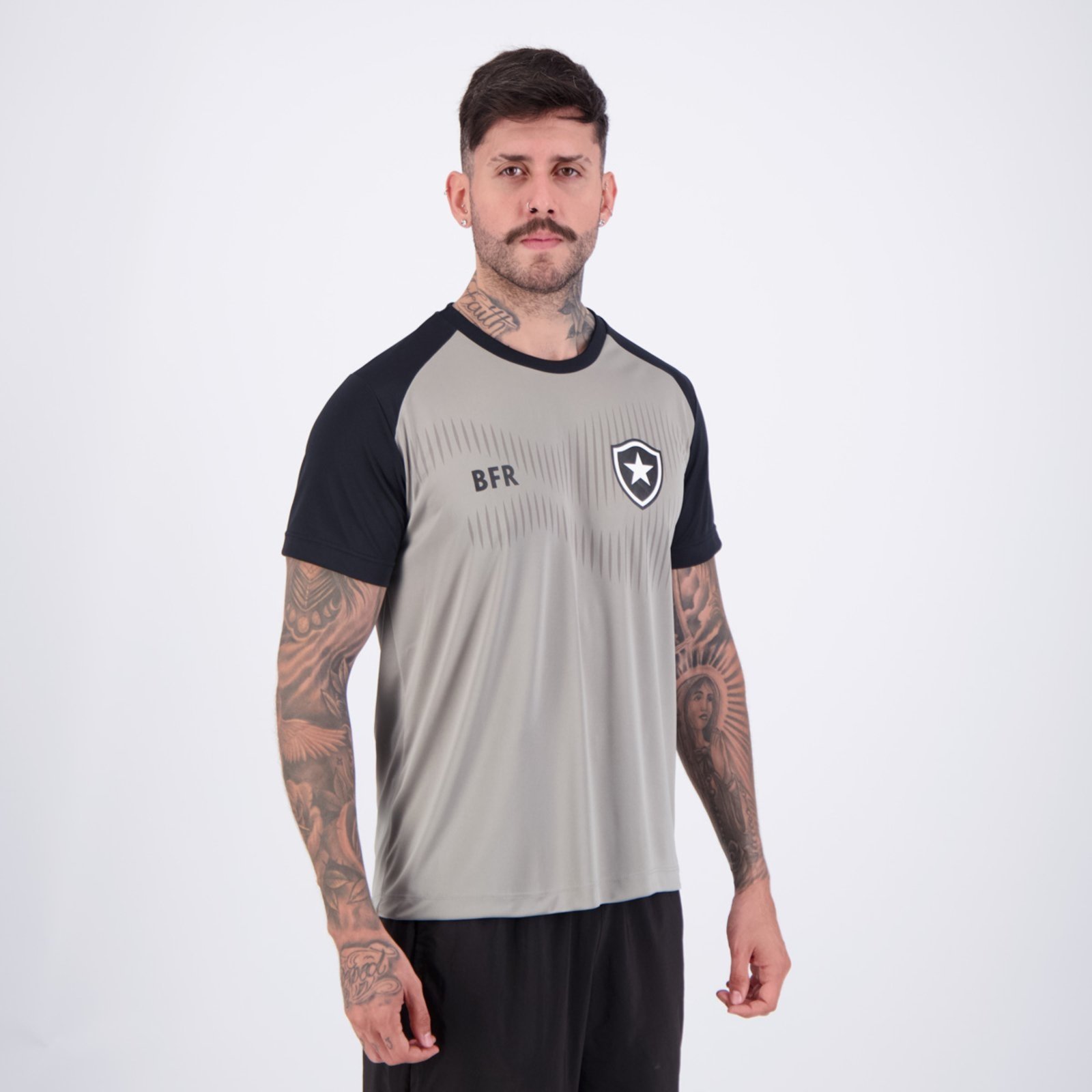 Vista 3 Camisa Botafogo Ondulação braziline cinza braziline cinza