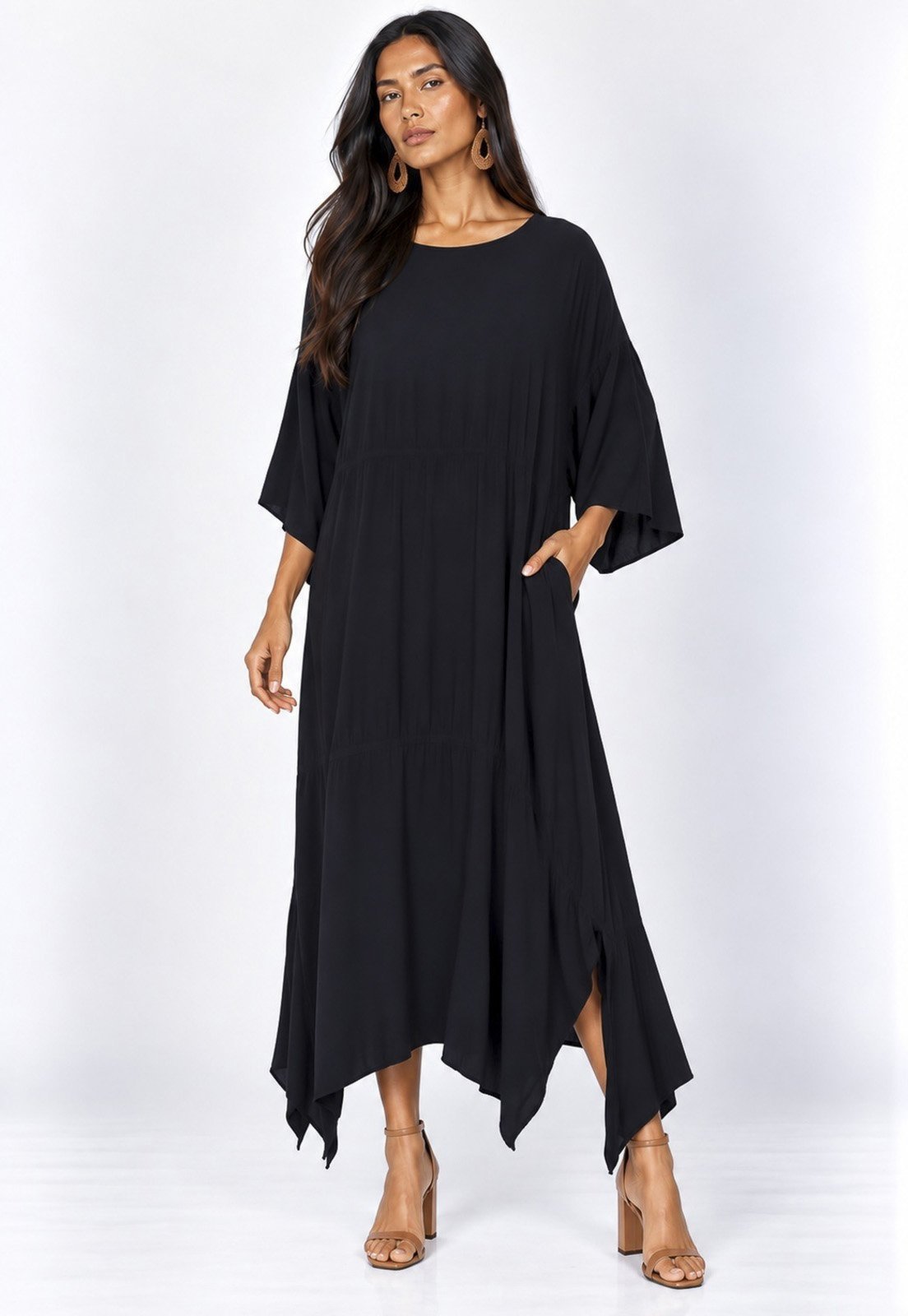 Vestido Amazonia Vital Plus Viscose Nascente Preto