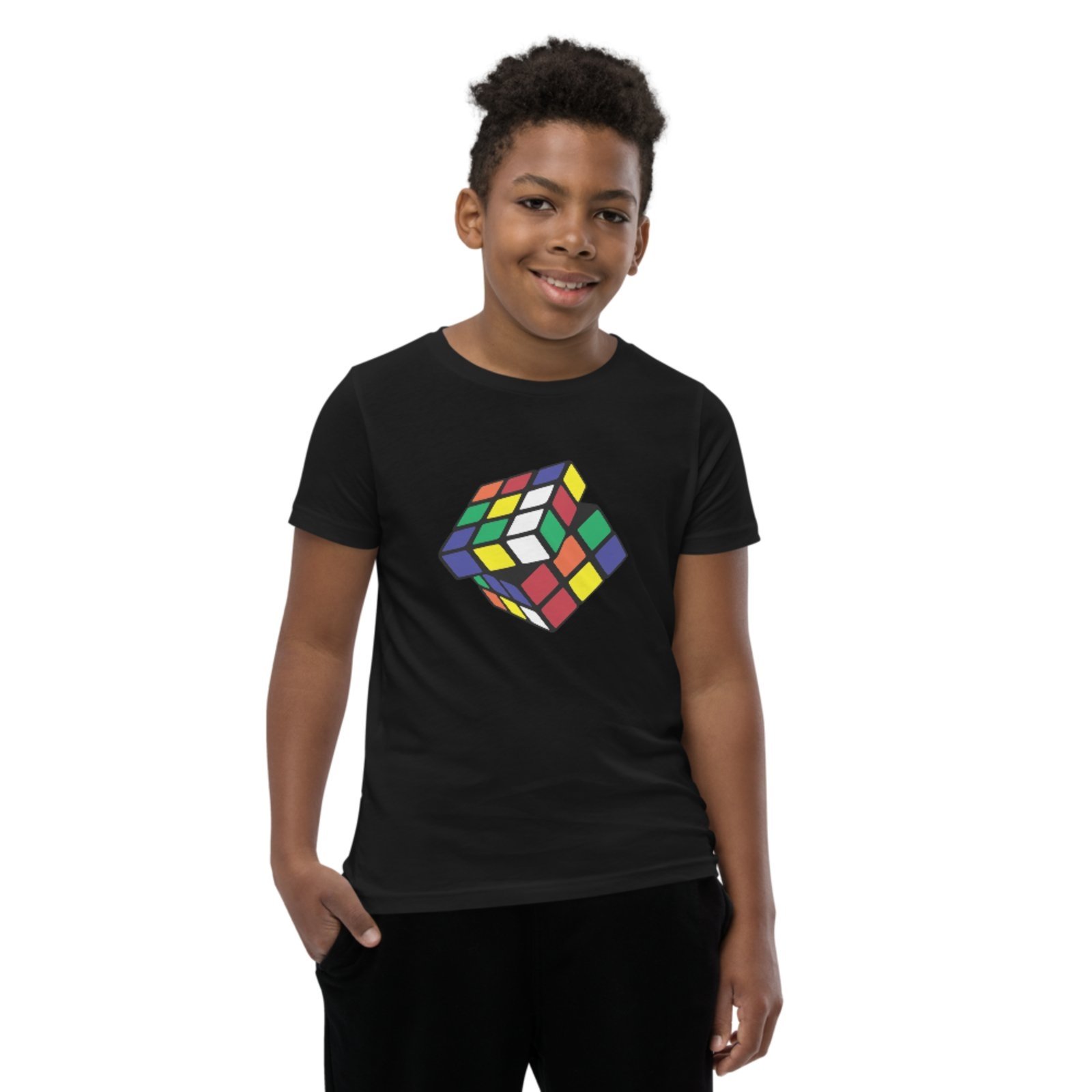 Infantil - Camiseta Blusa Manga Curta Urbania Algodão Preta Preto estampa Cubo magico play