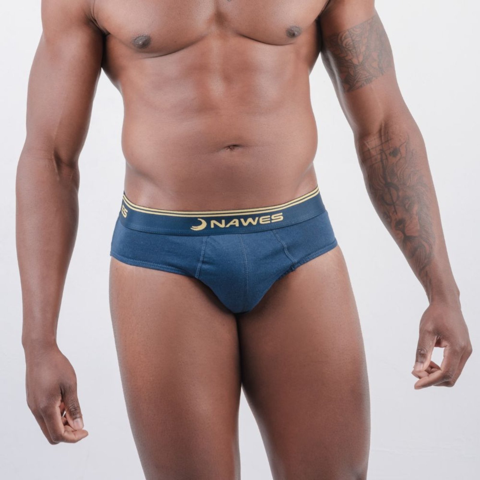 Cueca Nawes Slip Lisa em Algodão com Elástico Exposto N01 C/3