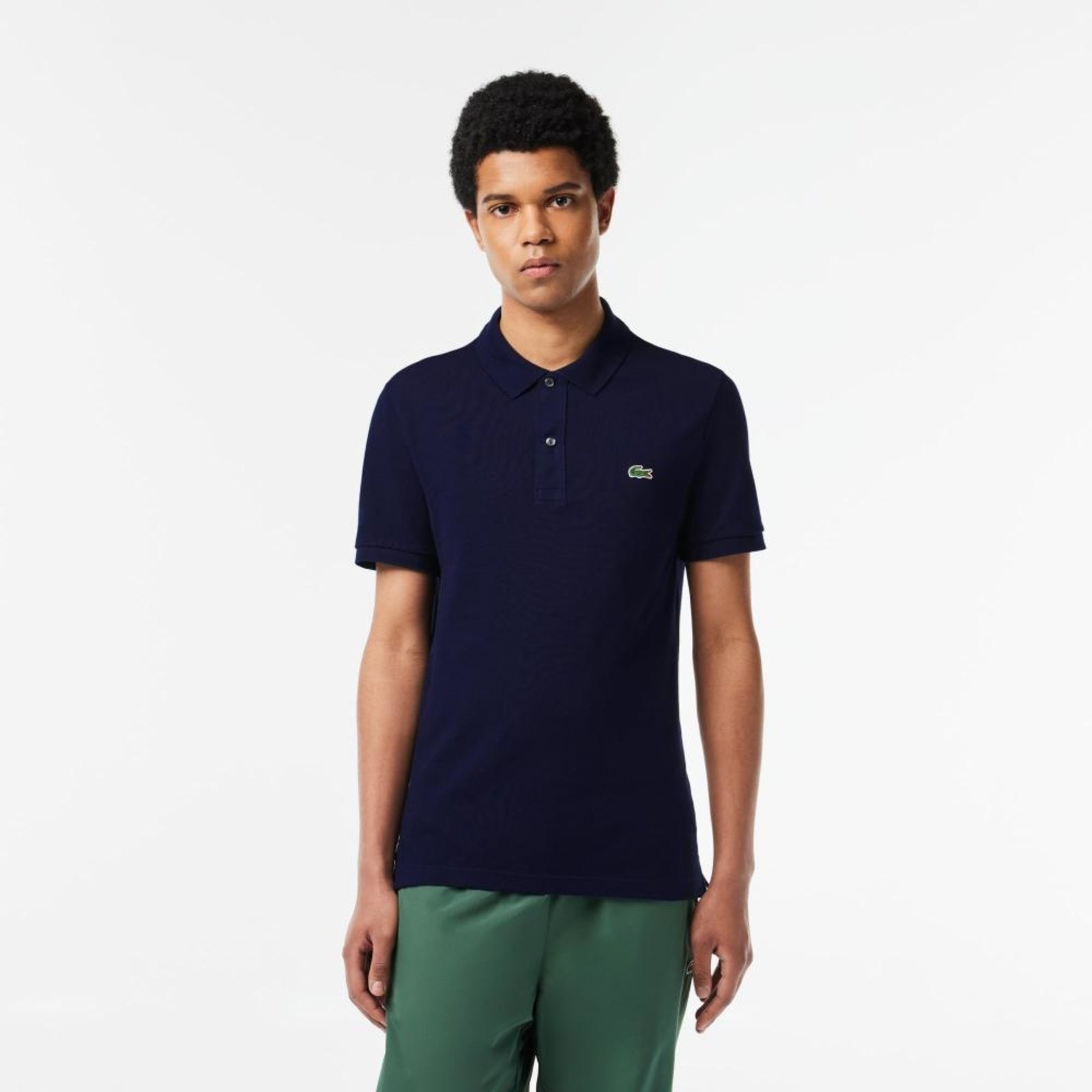 Camisa Polo masculina Slim Fit em petit piquet Azul