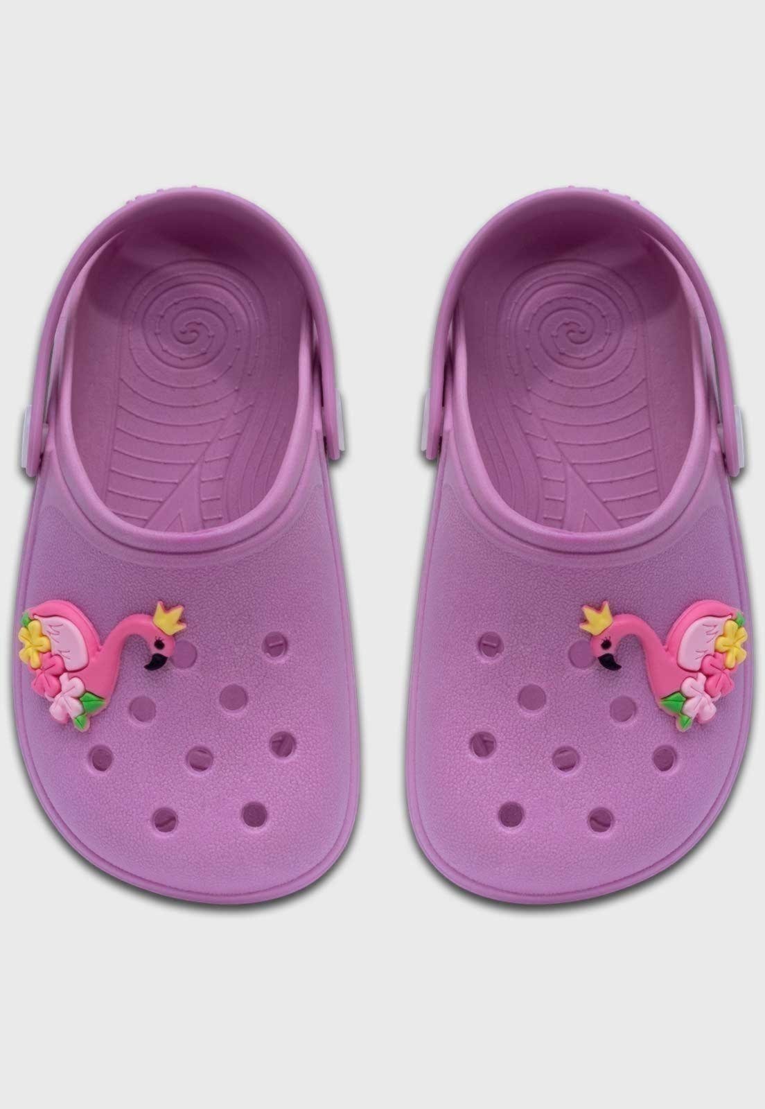 Vista 3 Infantil - Babuche Feminino Popidi Menina Flamingo Lilas Pópidí lilás